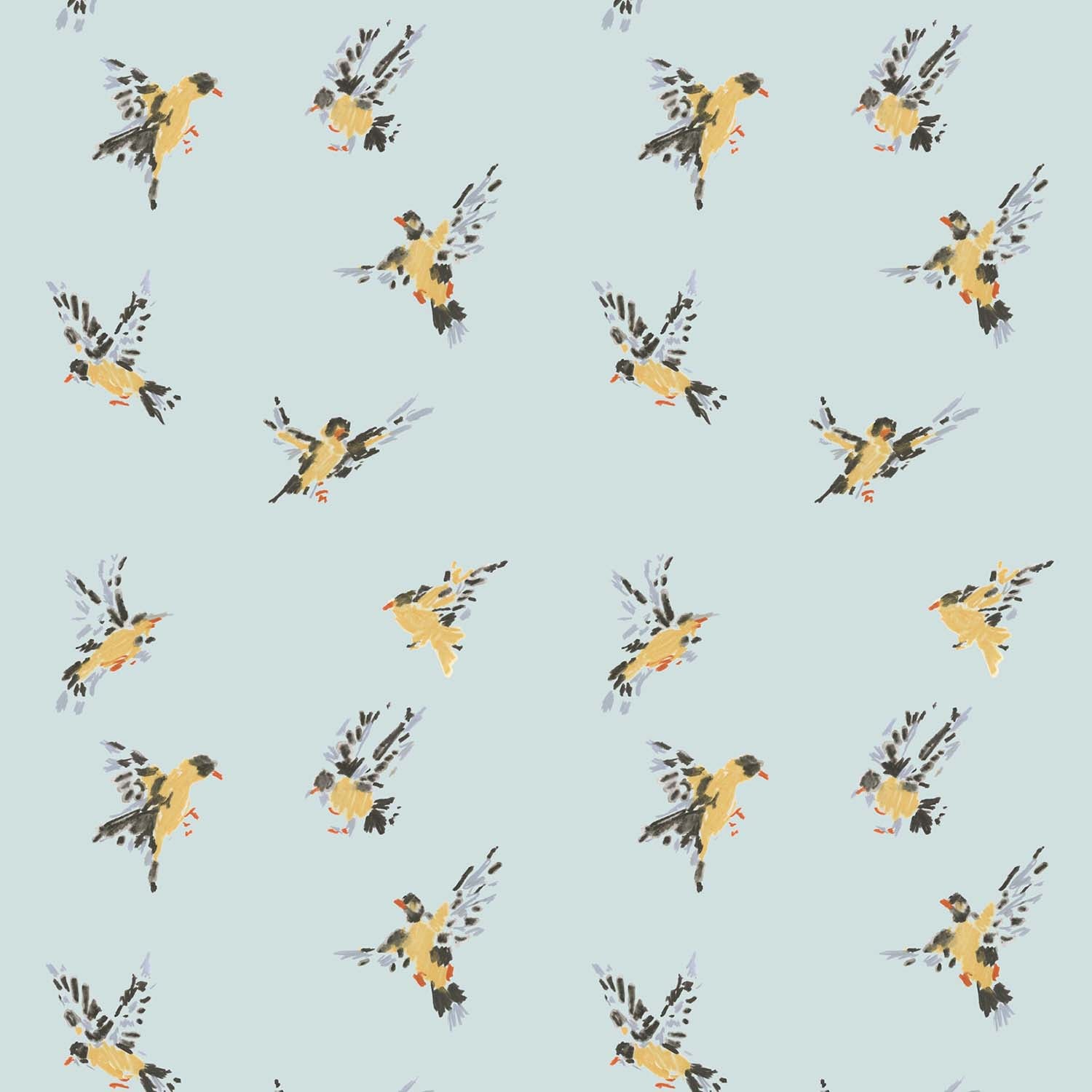 Mitchell Black Flight of the Finches Wallpaper