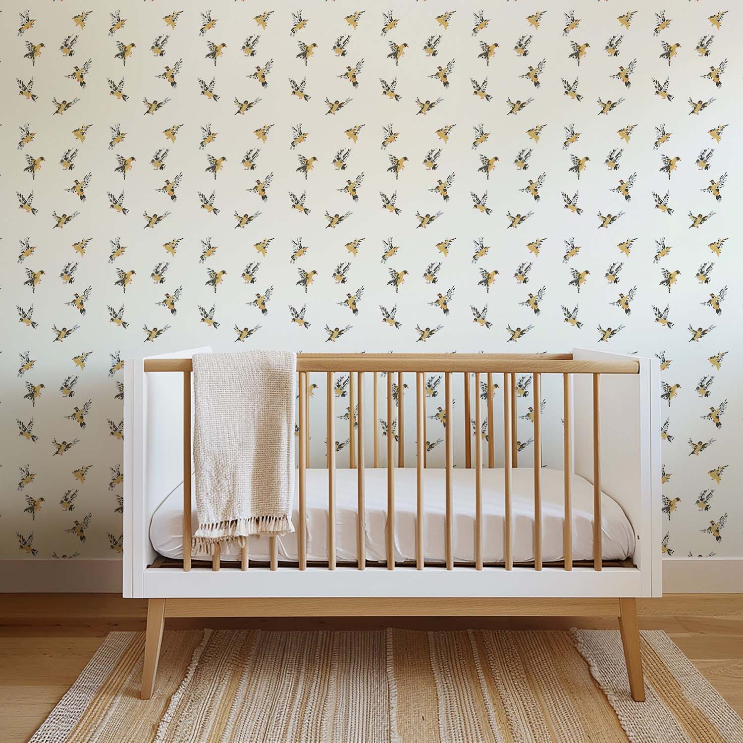 Mitchell Black Flight of the Finches Wallpaper