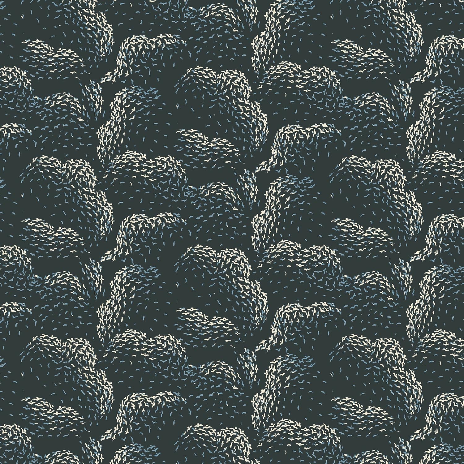 Mitchell Black Flock Wallpaper