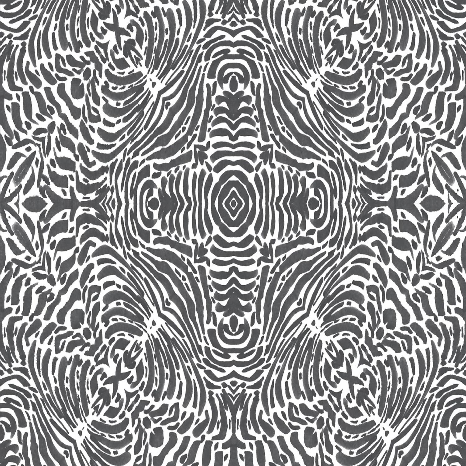 Mitchell Black Floral Spiral Wallpaper