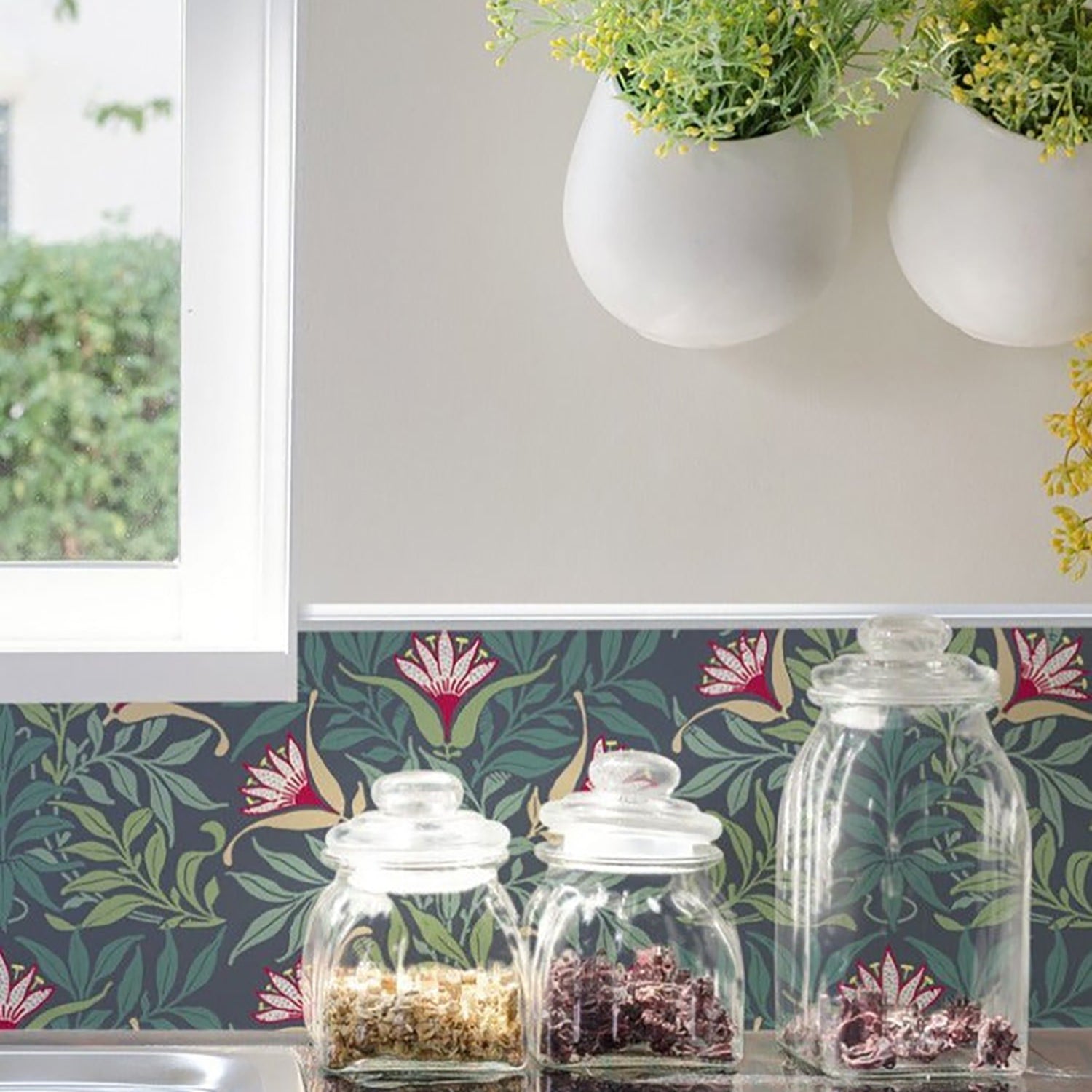 Mitchell Black Flowervine Wallpaper