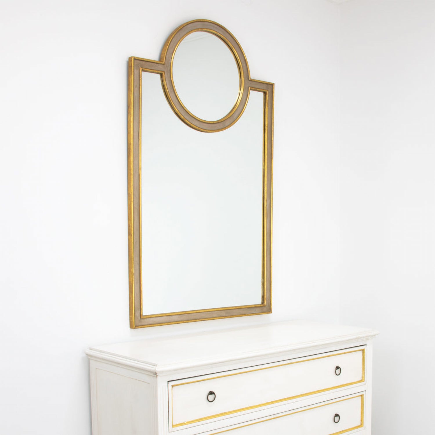 Round in Rectangle Wall Mirror