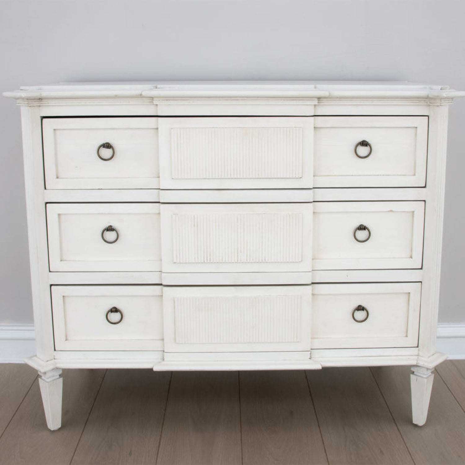 Fluted Three Drawer Accent Chest