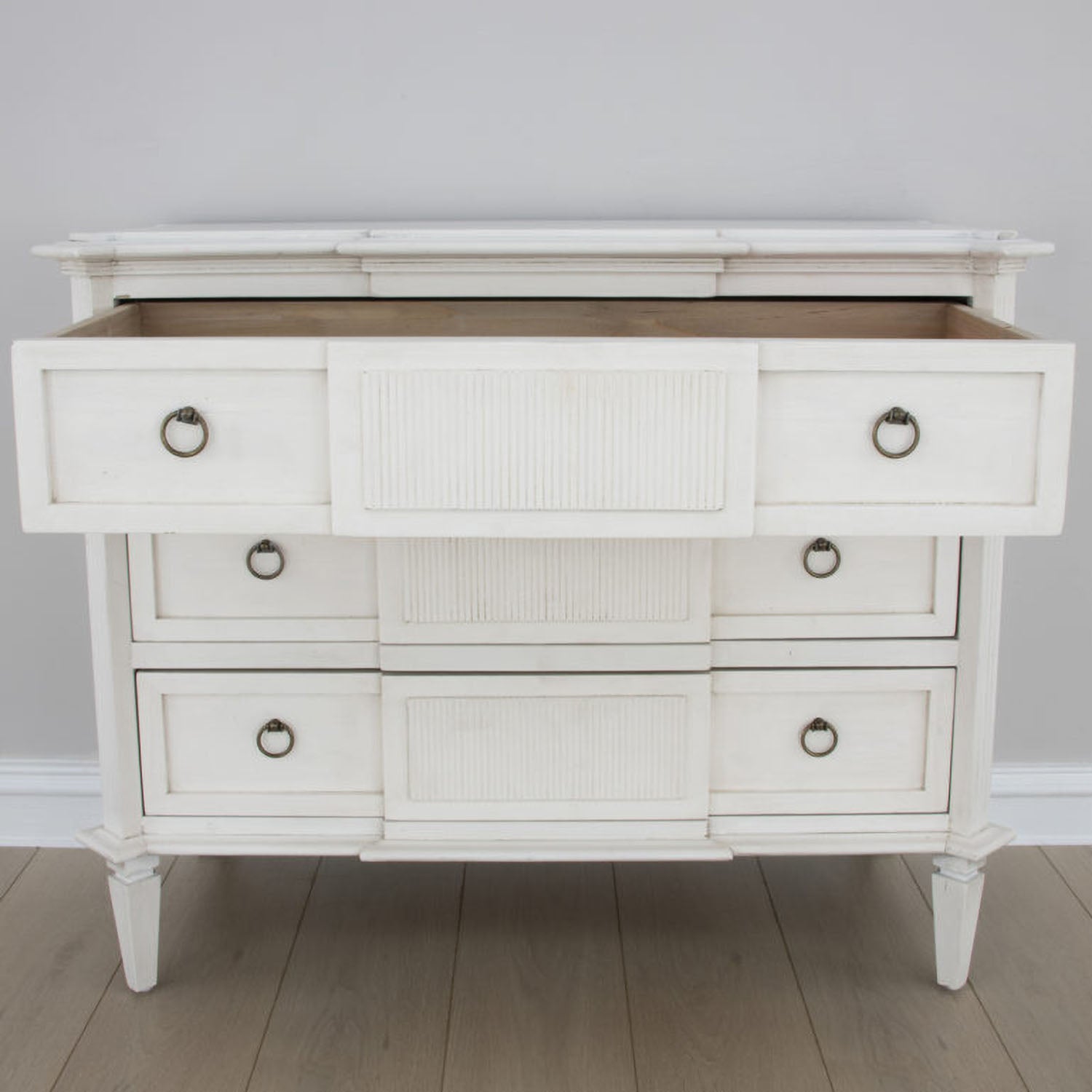 Fluted Three Drawer Accent Chest