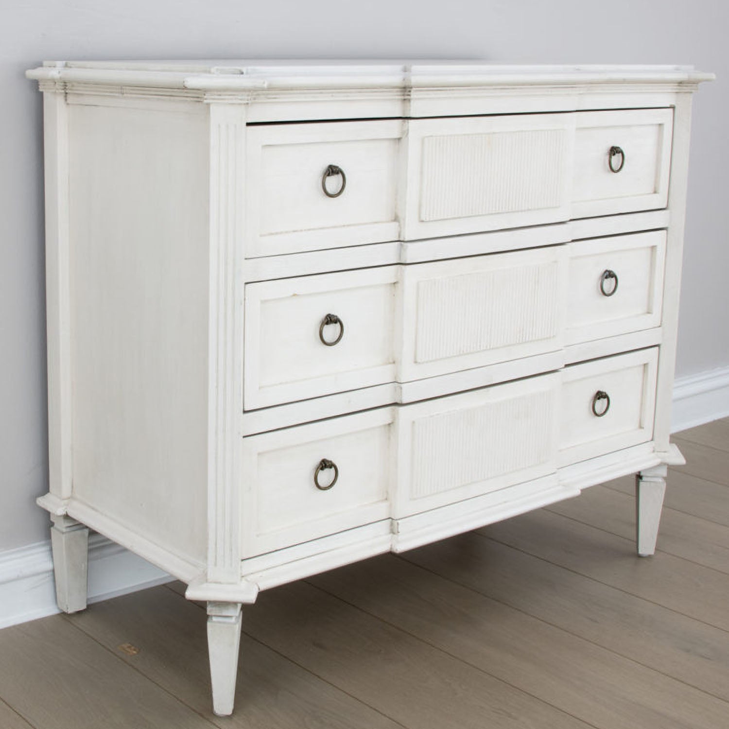 Fluted Three Drawer Accent Chest