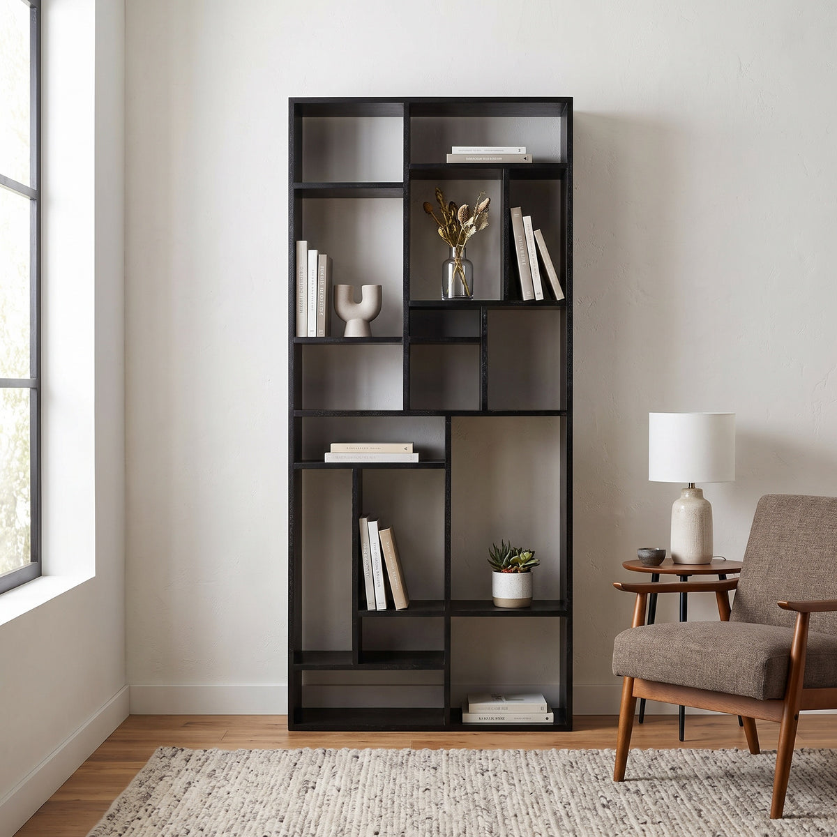 Noir Malic Black Walnut Shelf