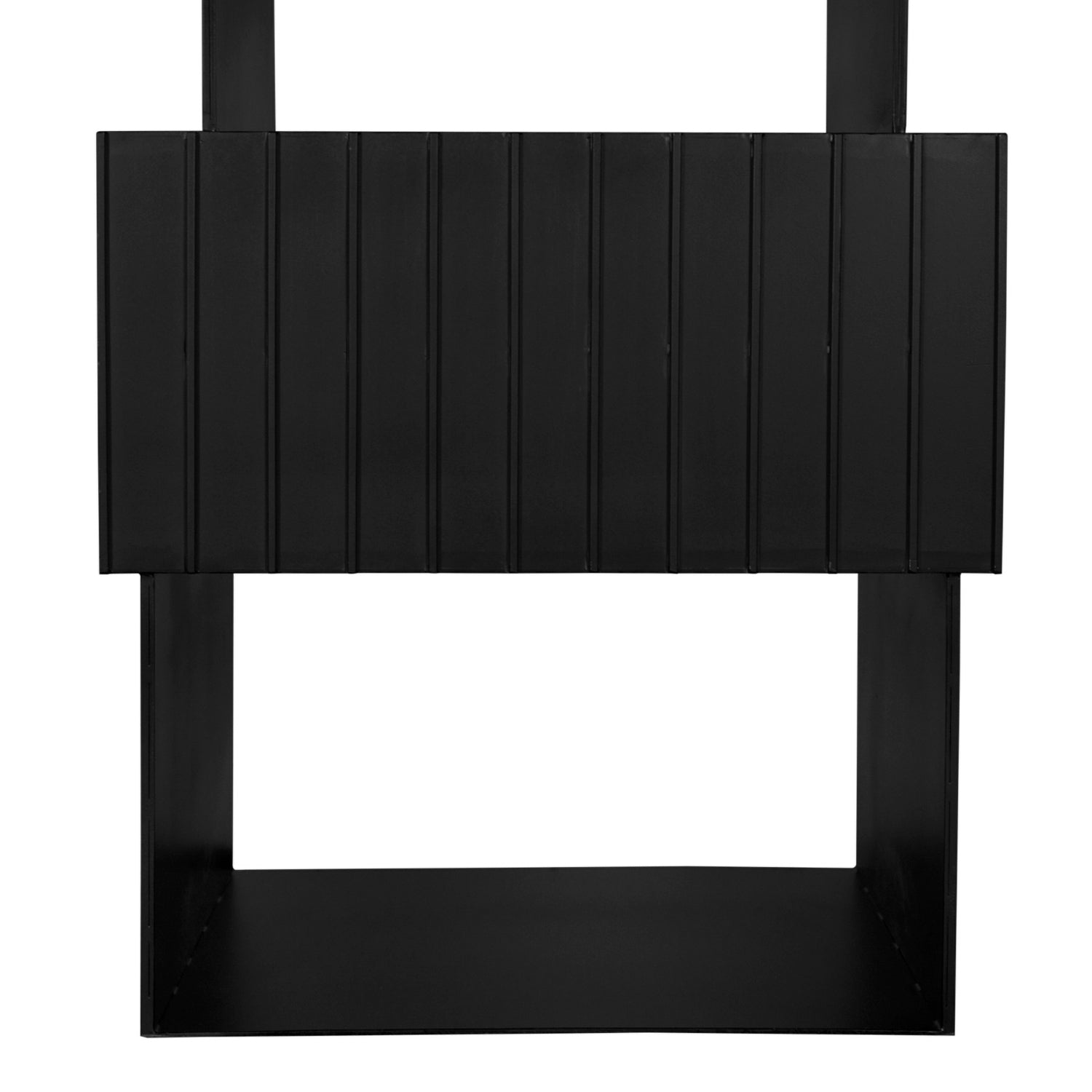 Fujimoto bookcase in matte black iron, shown to scale
