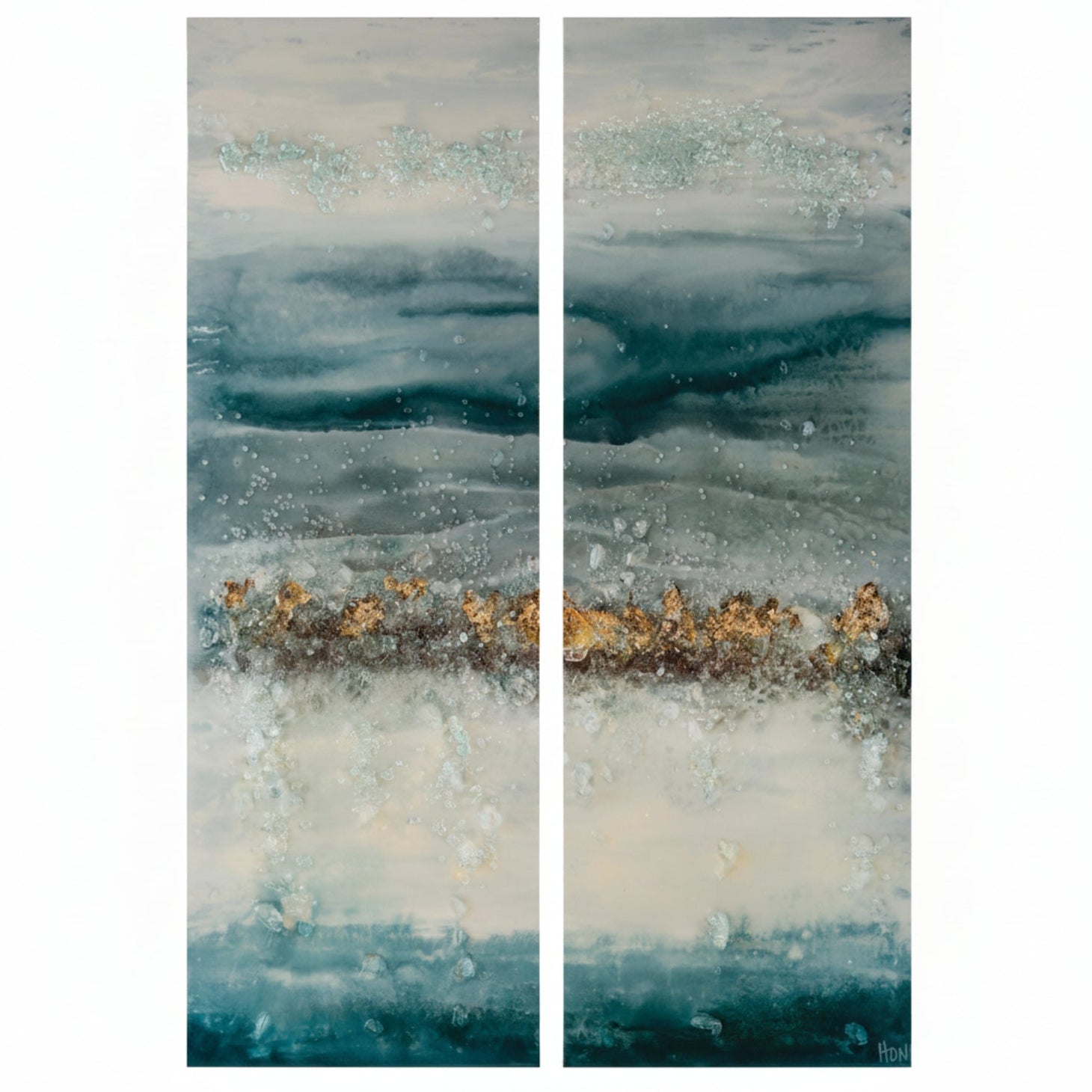 John Richard Mary Hong's Rolling Tide Framed Art Set of 2