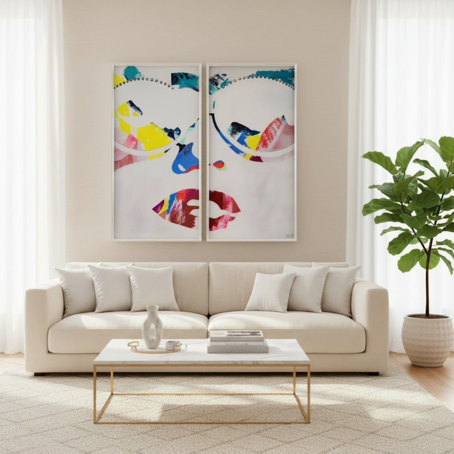 John Richard Kate Deossie's Iconic Framed Art Set of 2