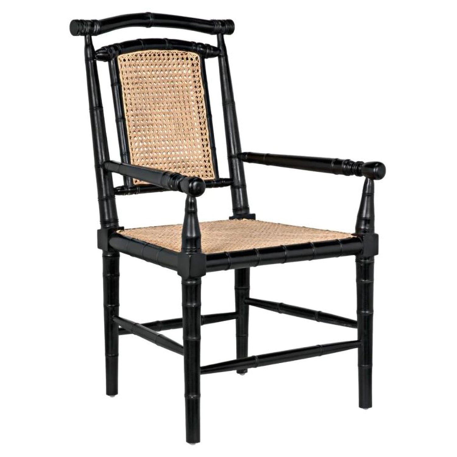 Noir Colonial Bamboo Arm Chair