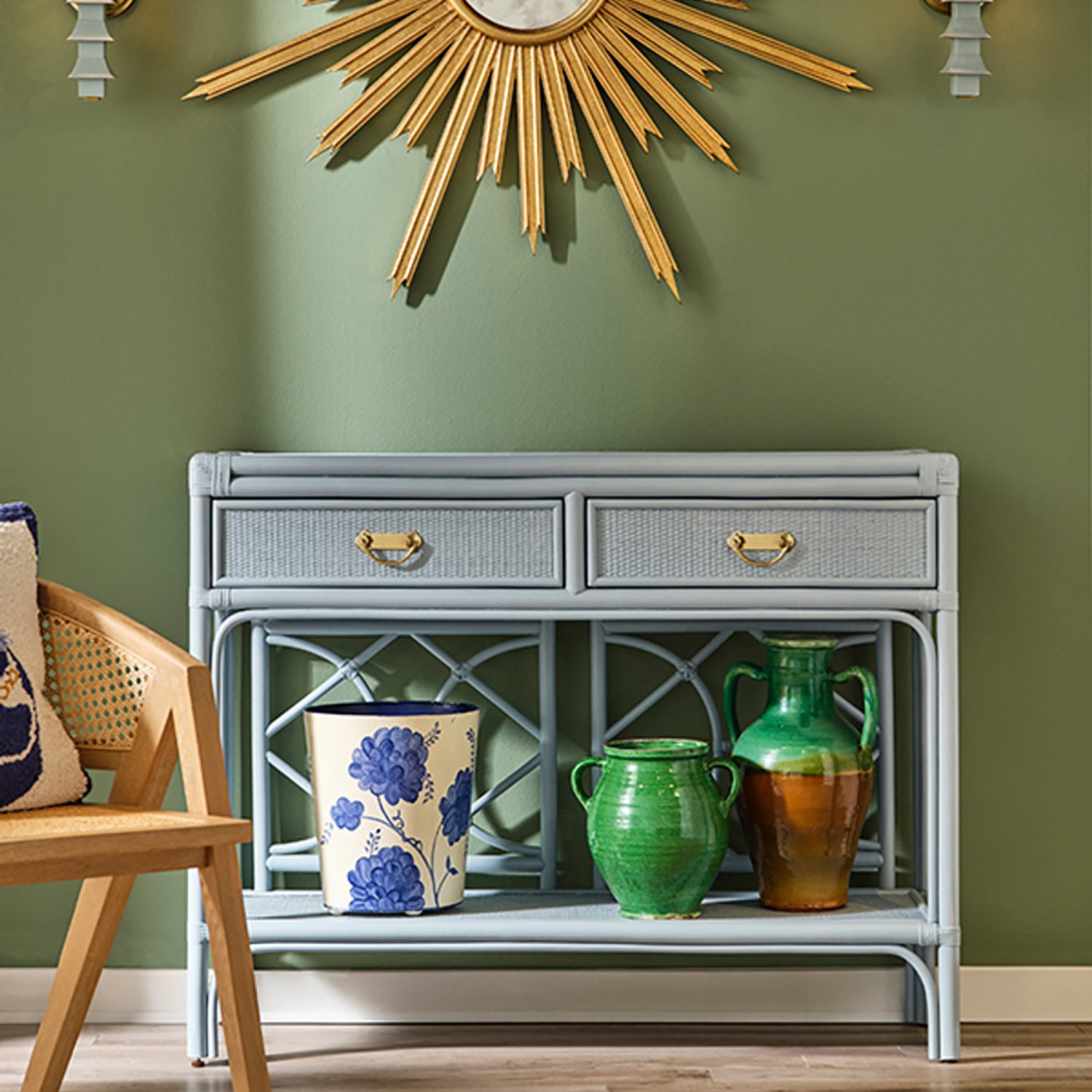 Worlds Away Gideon 2 Drawer Console Table