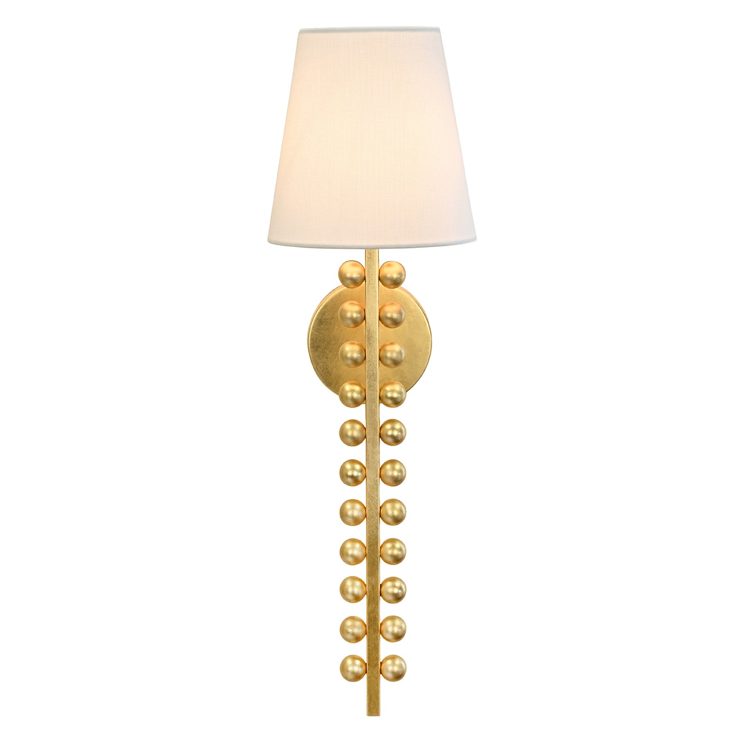 Gino Gold Wall Sconce styled in a room setting
