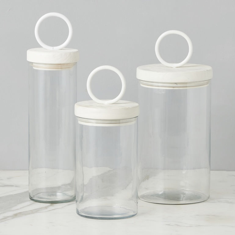 Etu Home Ring Handle Glass Canister Set of 3