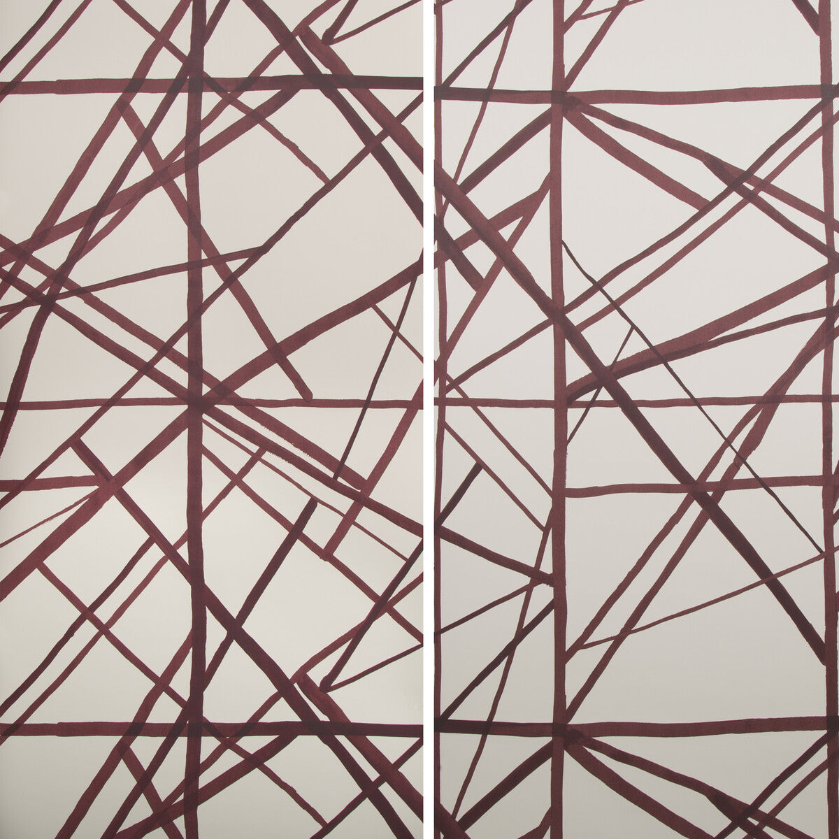 Kelly Wearstler x Lee Jofa Modern Channels Paper Plum/Oatmeal Wallpaper
