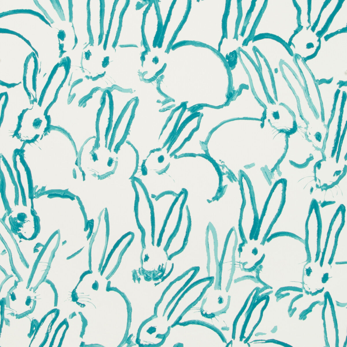 Hunt Slonem x Lee Jofa Modern Hutch Turquoise Wallpaper