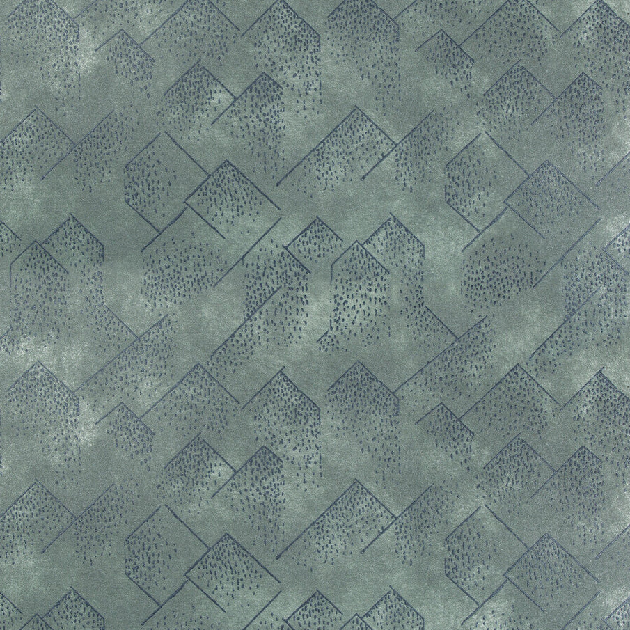 Kelly Wearstler x Lee Jofa Modern Brink Paper Navy/Slate Wallpaper