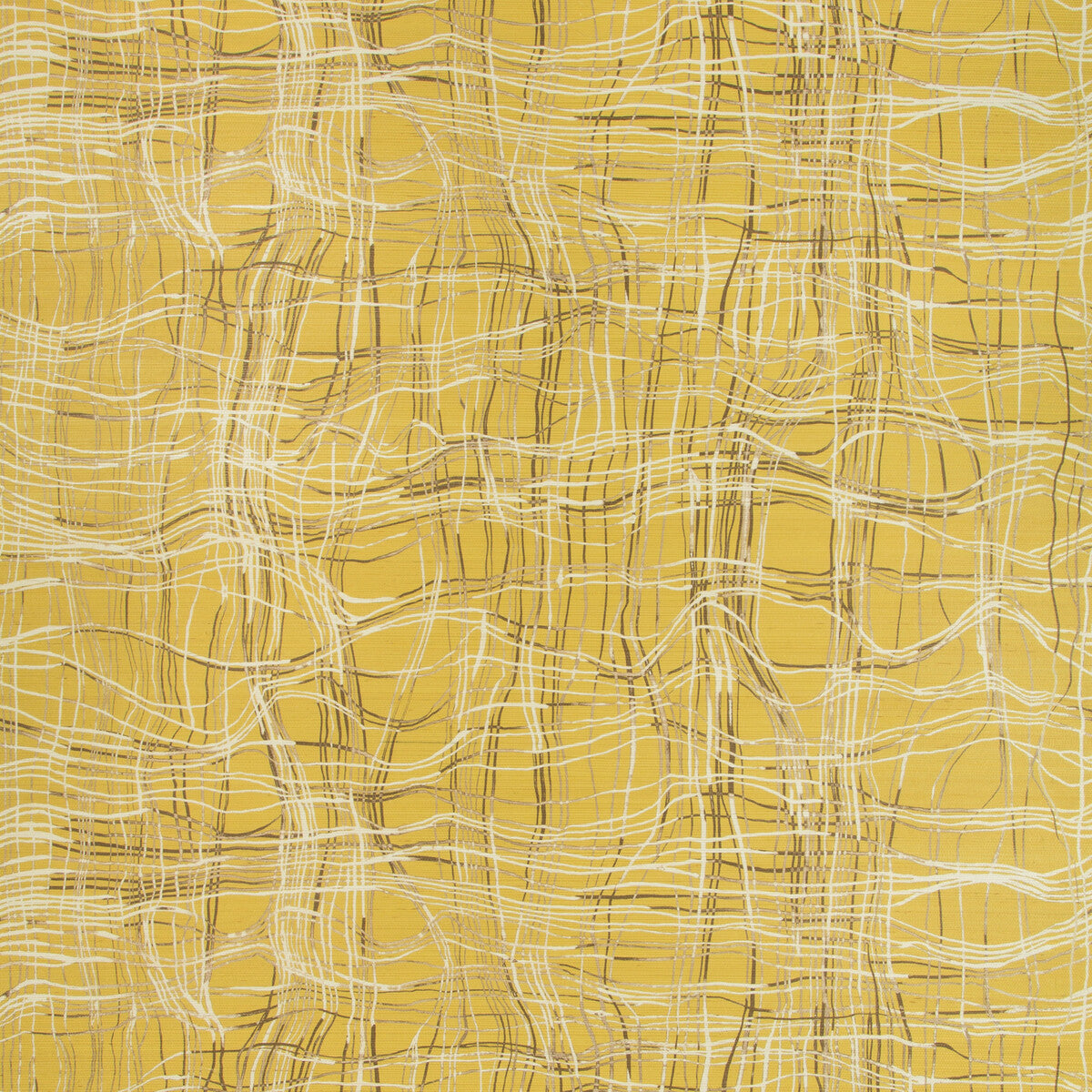 Kelly Wearstler x Lee Jofa Modern Entangle Paper Mustard Wallpaper