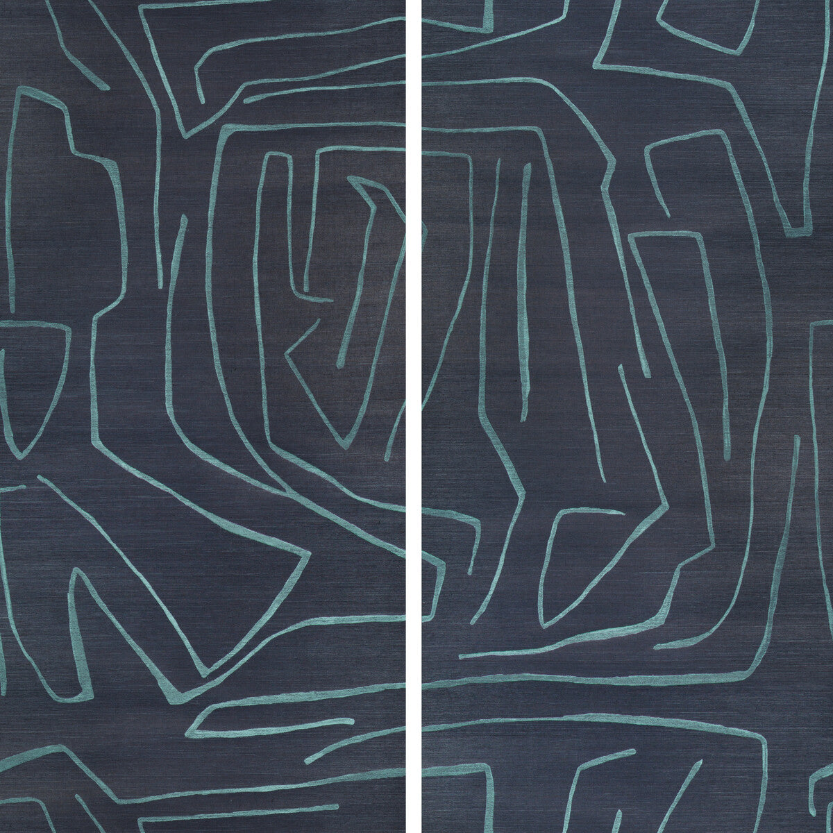Kelly Wearstler x Lee Jofa Modern Graffito II Navy Wallpaper