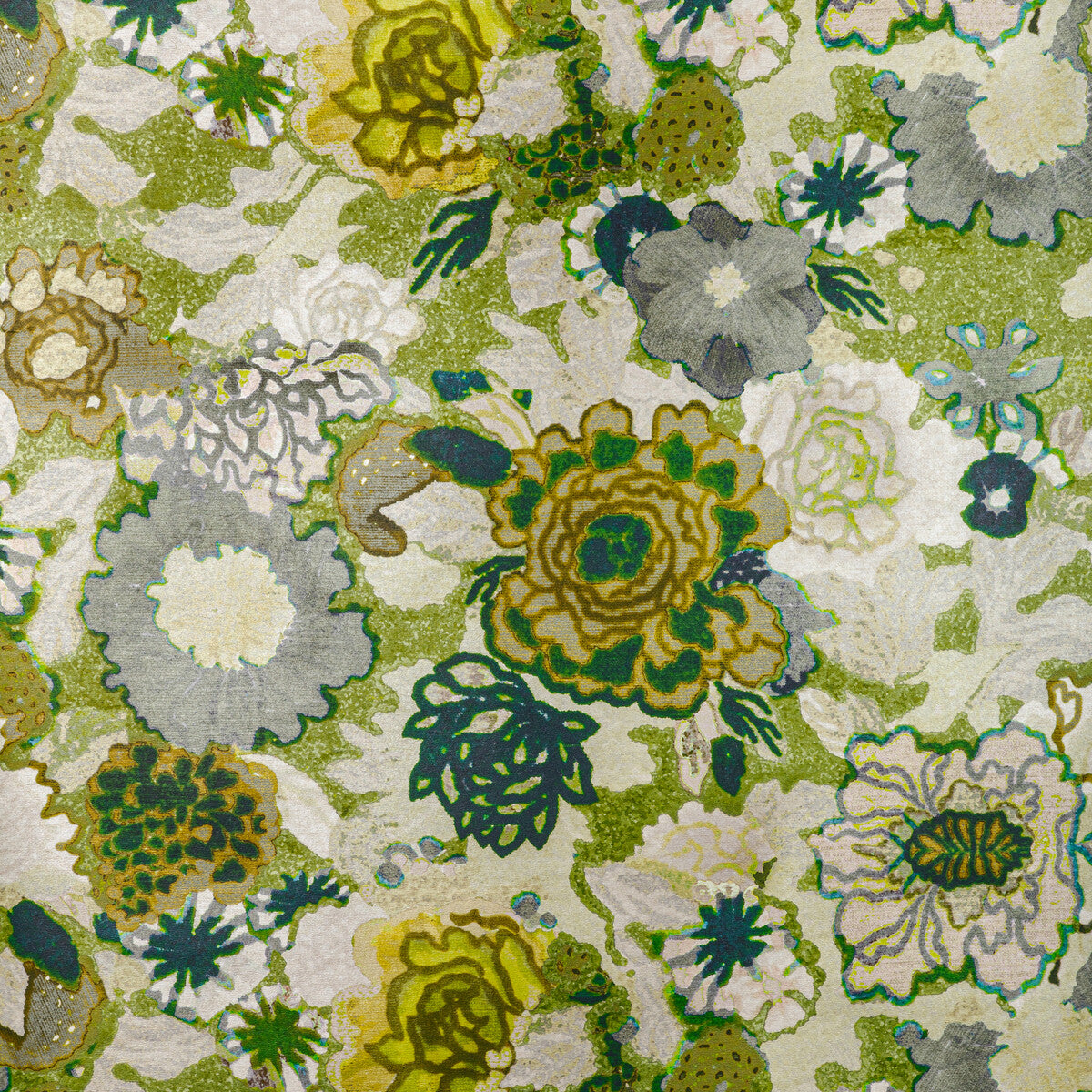 Lee Jofa Rhapsody Modern Arioso Paper Stone/Jade Wallpaper