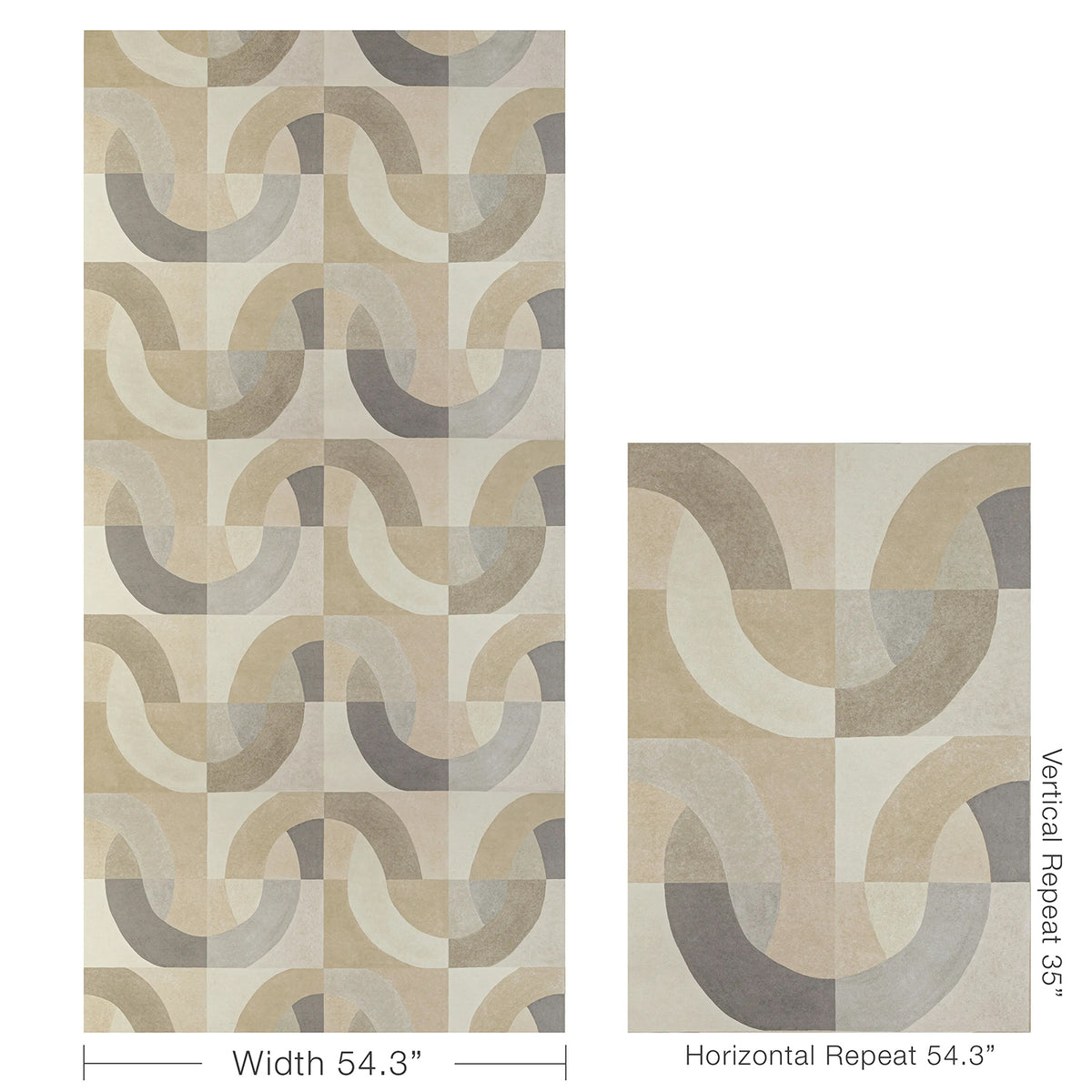 Kelly Wearstler x Lee Jofa Modern Colonnade Paper Parchment Wallpaper