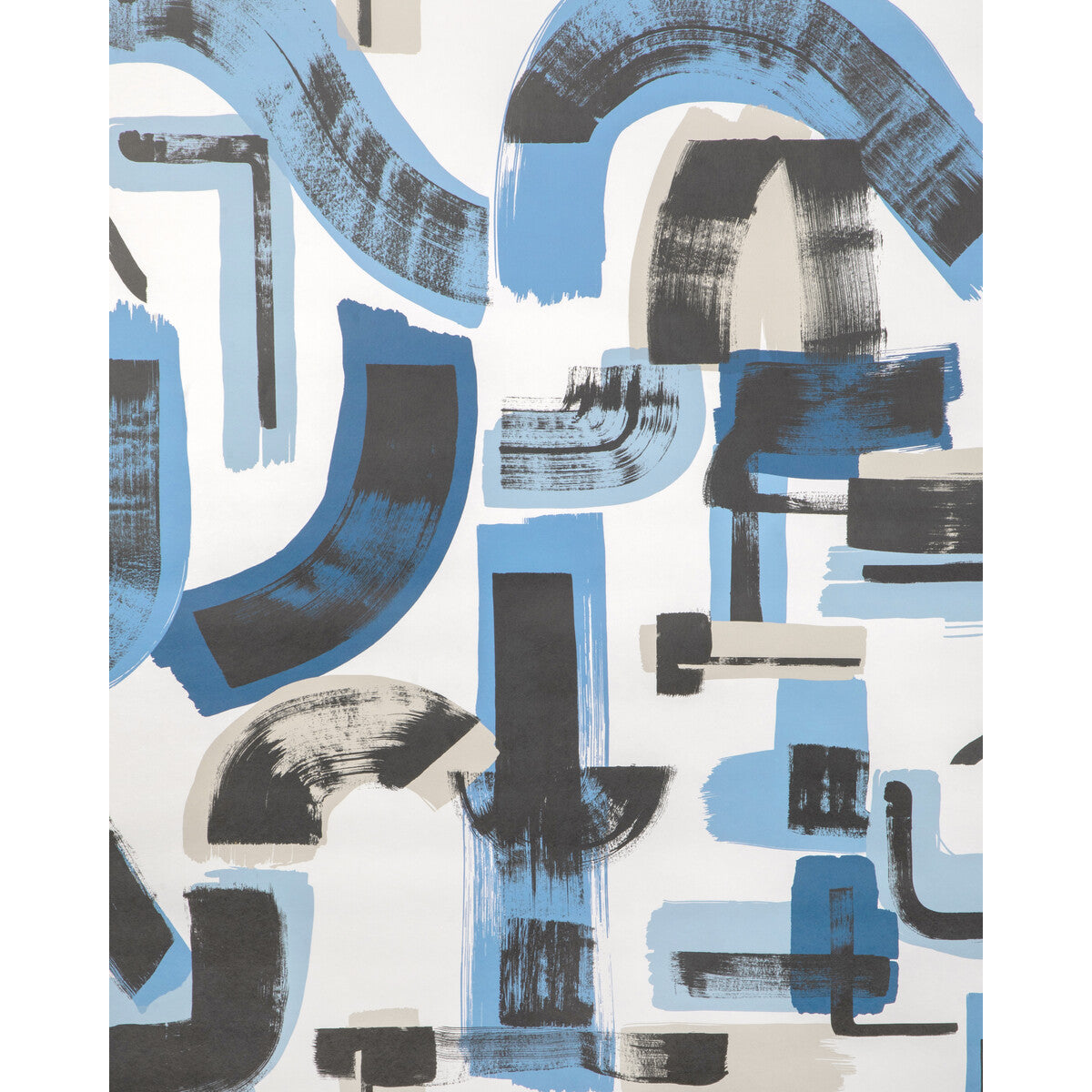 Lee Jofa Soho Modern Bleecker Paper Capri/Navy Wallpaper