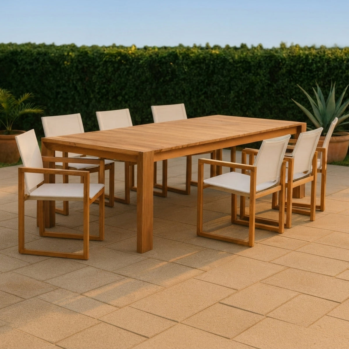 Tulum Off White Water Resistant Mesh Fabric Outdoor Patio Dining Arm Chair