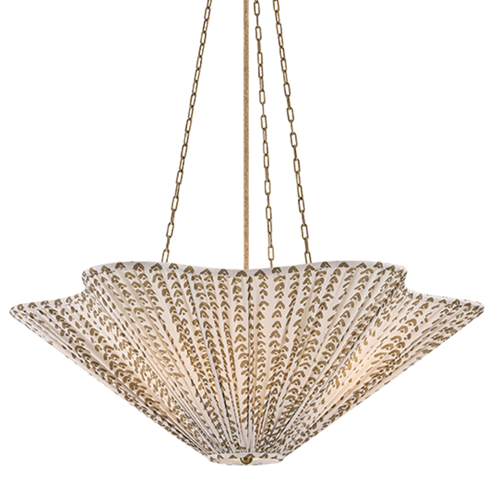 Kate Marker x Mitzi Elle Pendant in Patina Brass with Leo print, primary product view