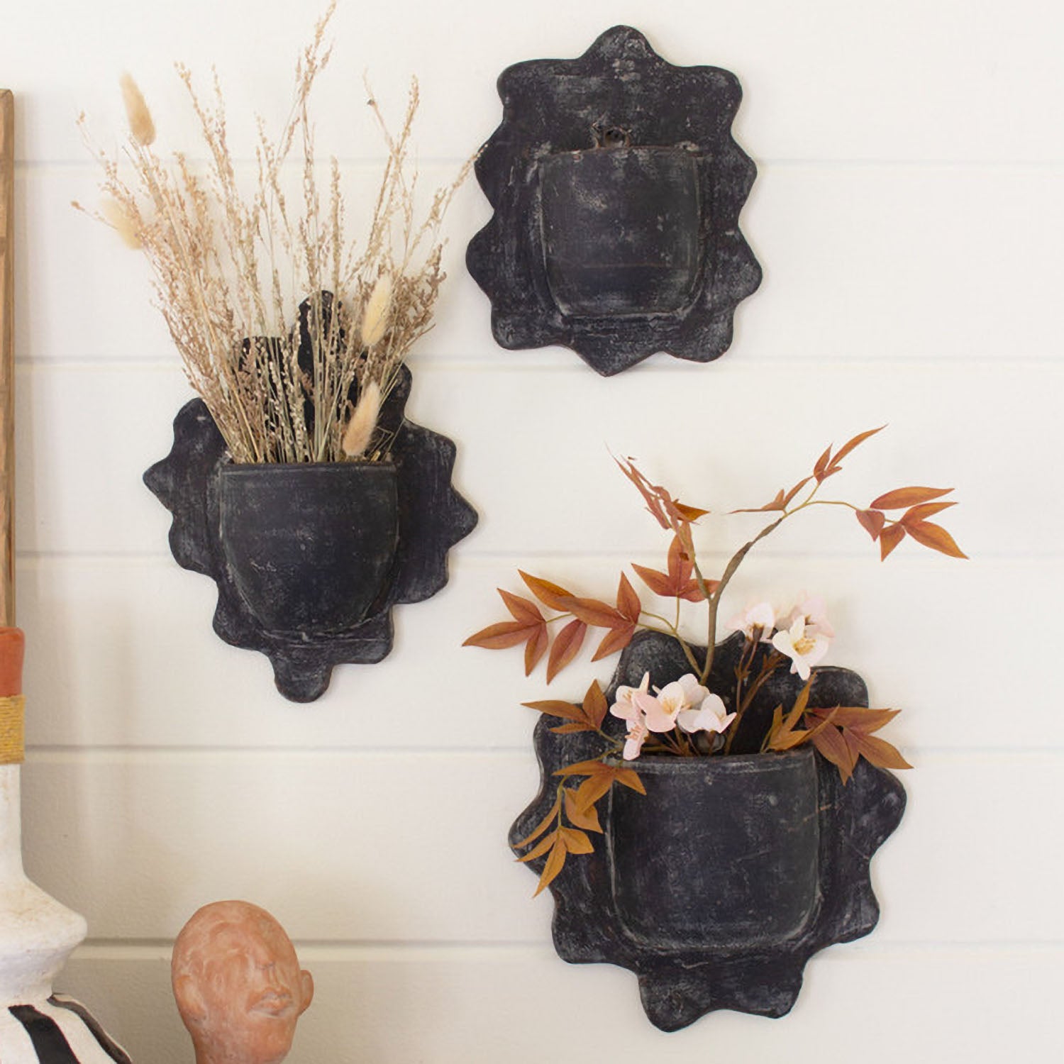 Wavy Clay Wall Planter Set of 3