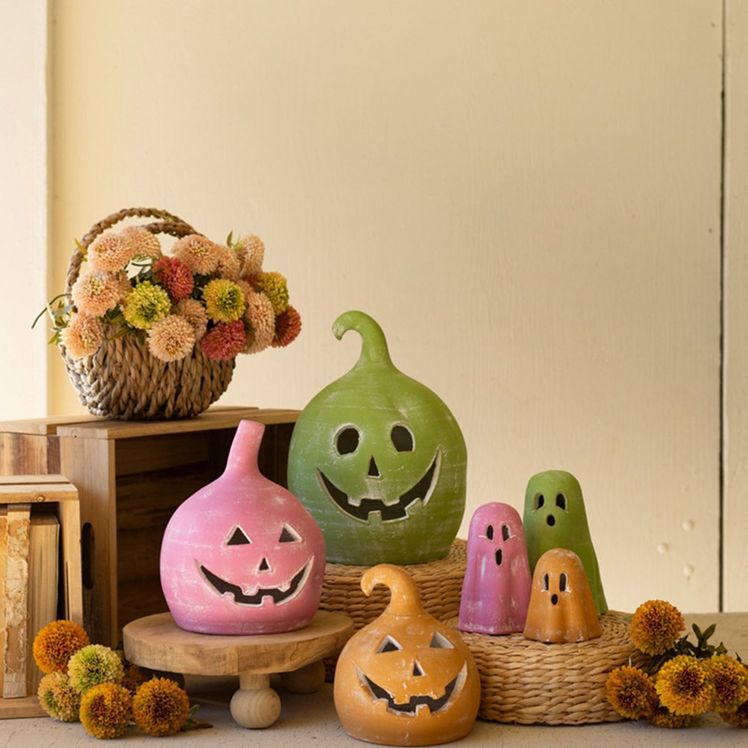 Colorful Ghost Lantern Set of 3