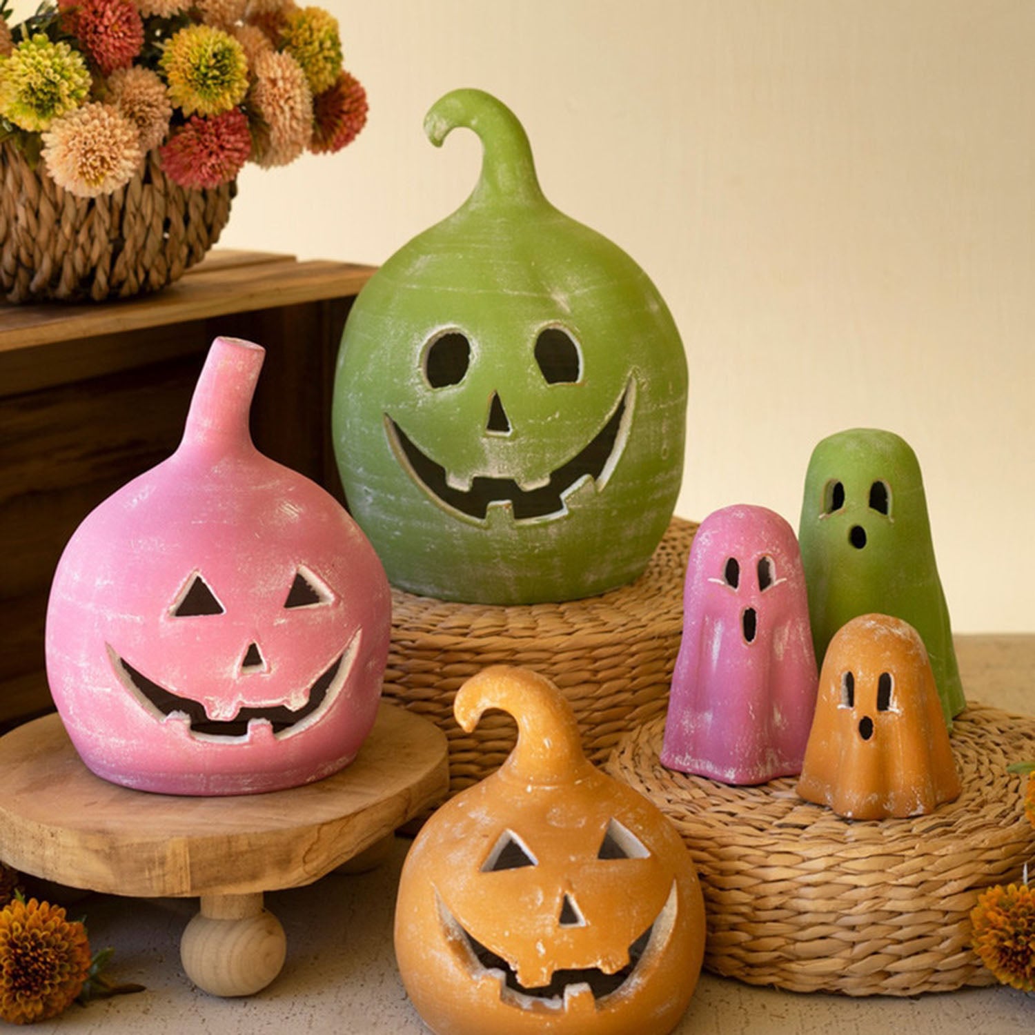 Colorful Ghost Lantern Set of 3