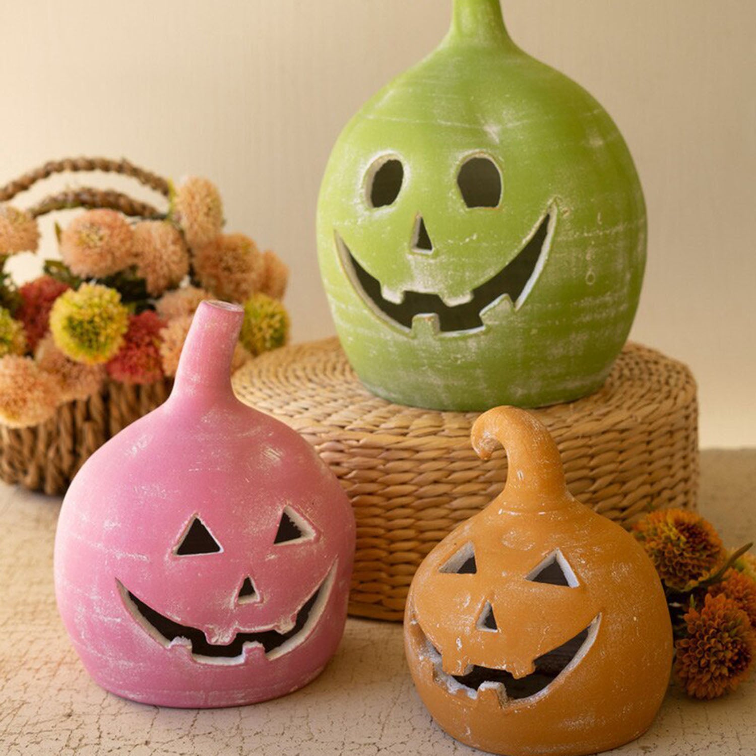 Colorful Jack-O-Lantern Set of 3