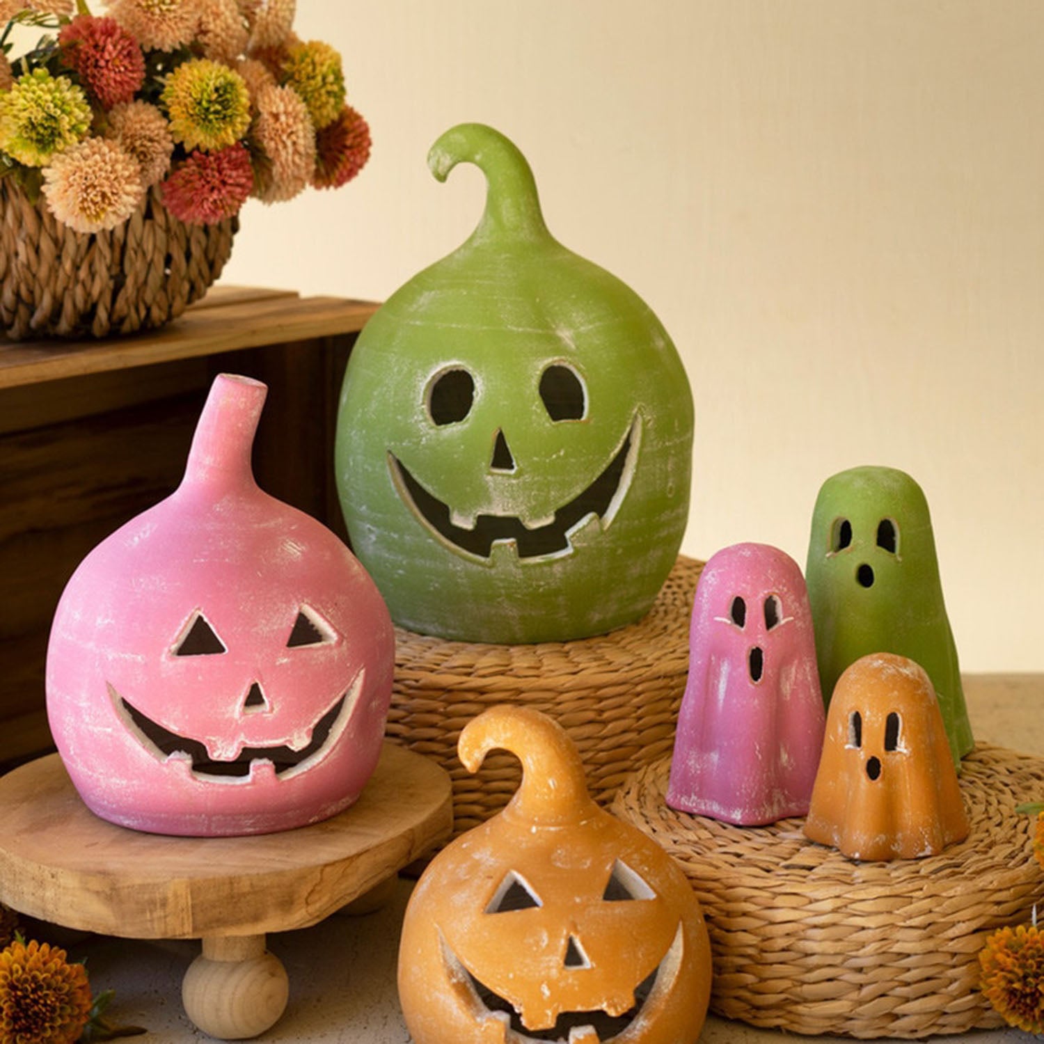 Colorful Jack-O-Lantern Set of 3