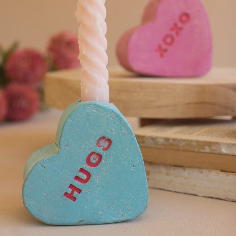 Clay Conversation Heart Candle Holder Set of 3