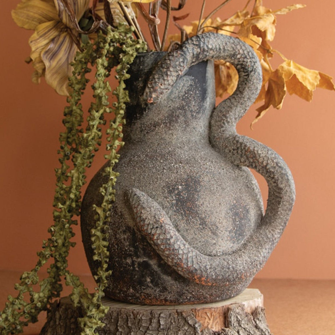 Clay Snake Vase