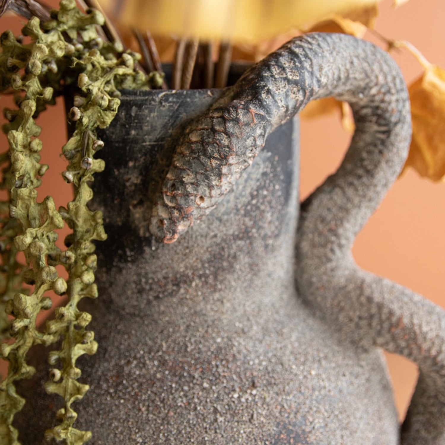 Clay Snake Vase
