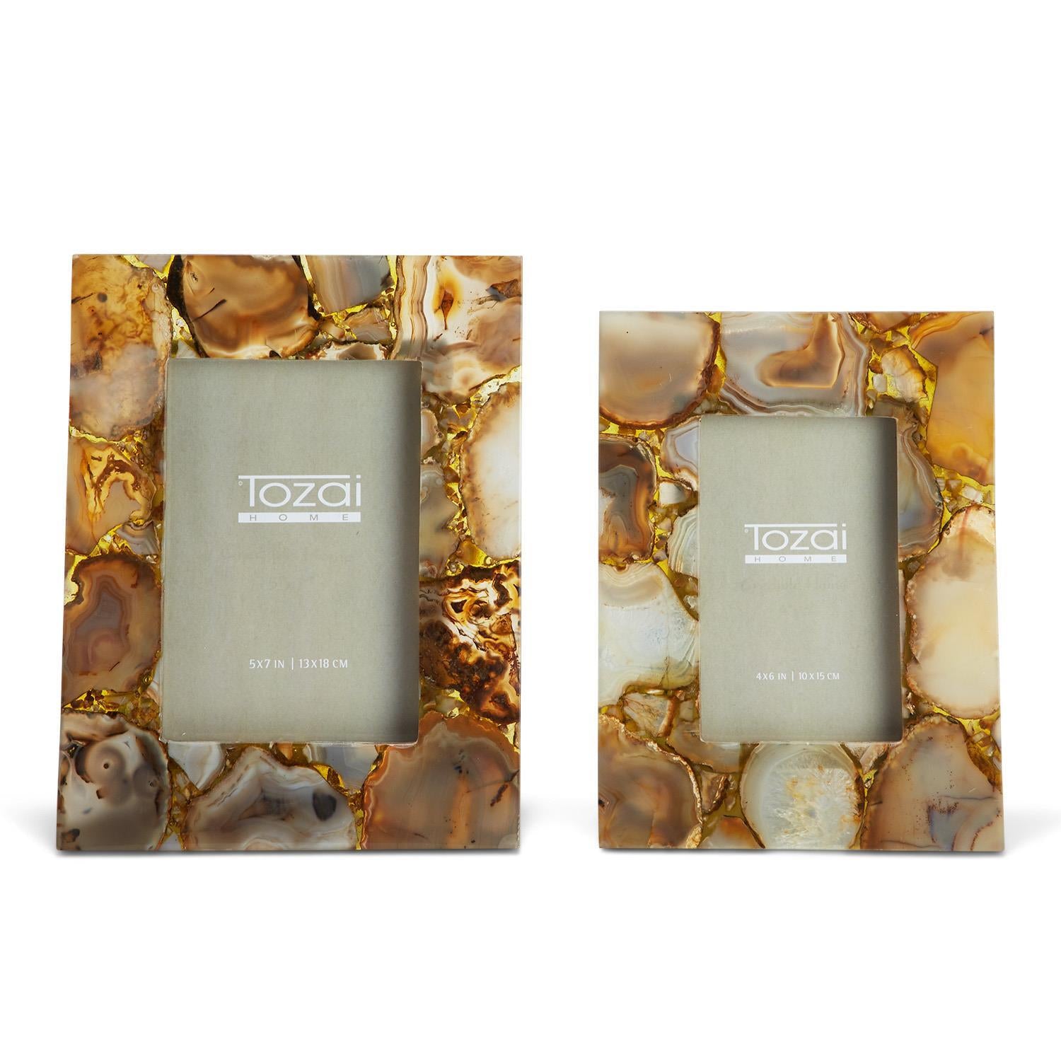 Amber Agate Photo Frame Set of 2
