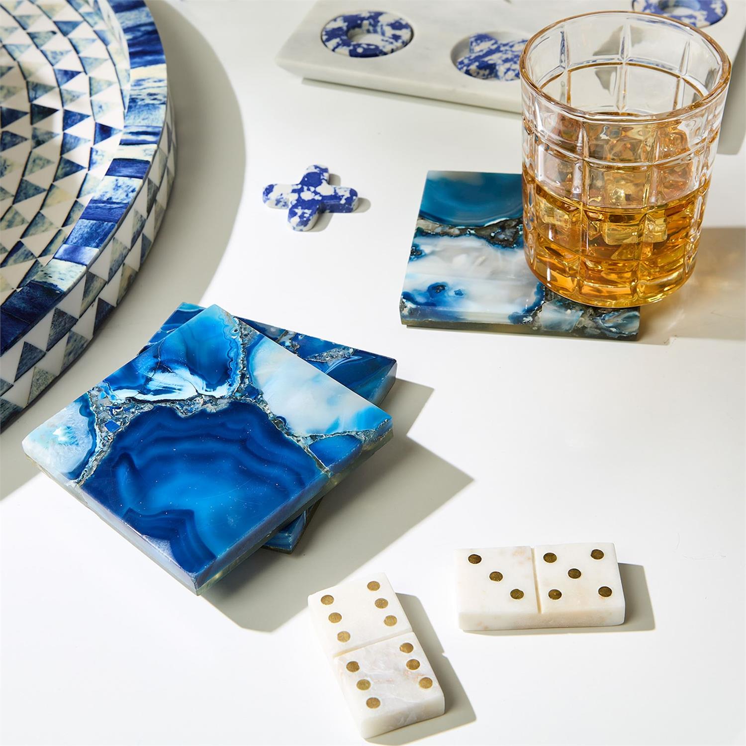 Blue Agate Coaster Set of 4