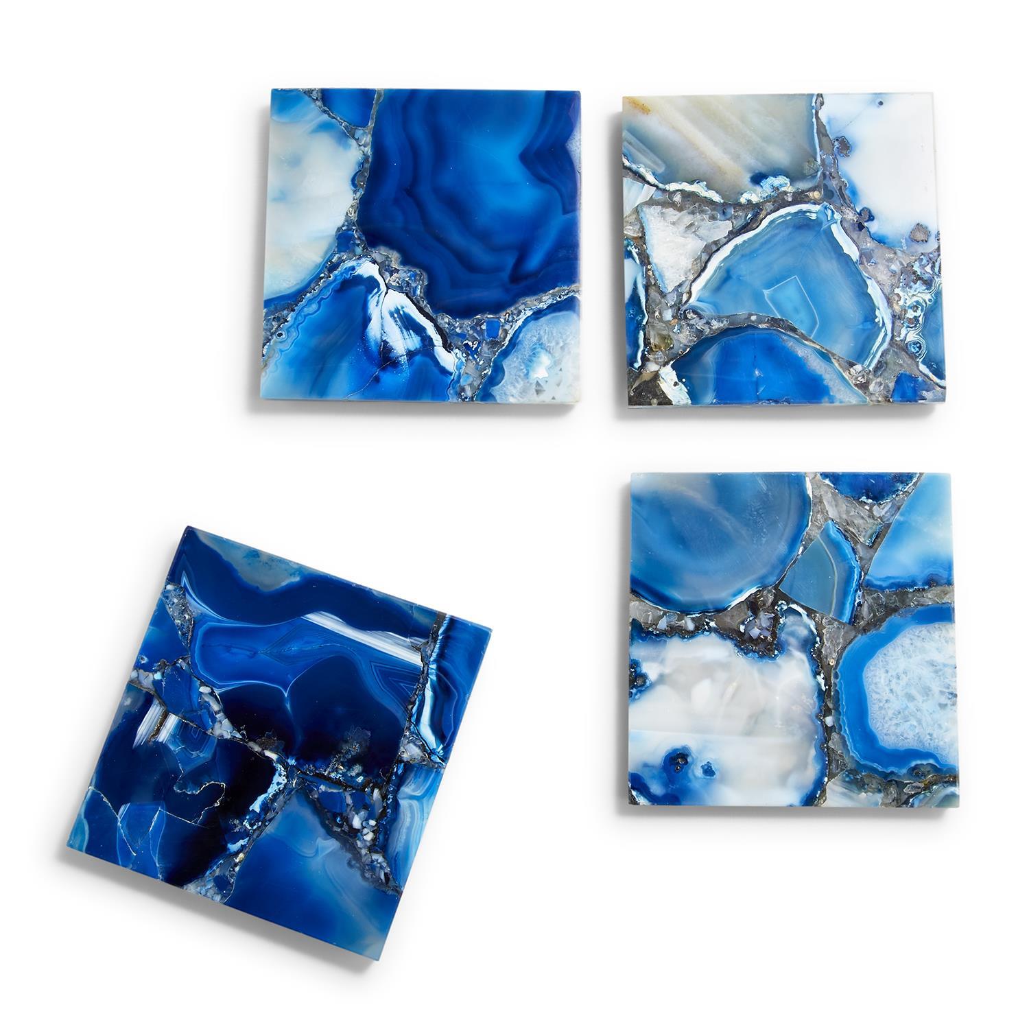 Blue Agate Coaster Set of 4