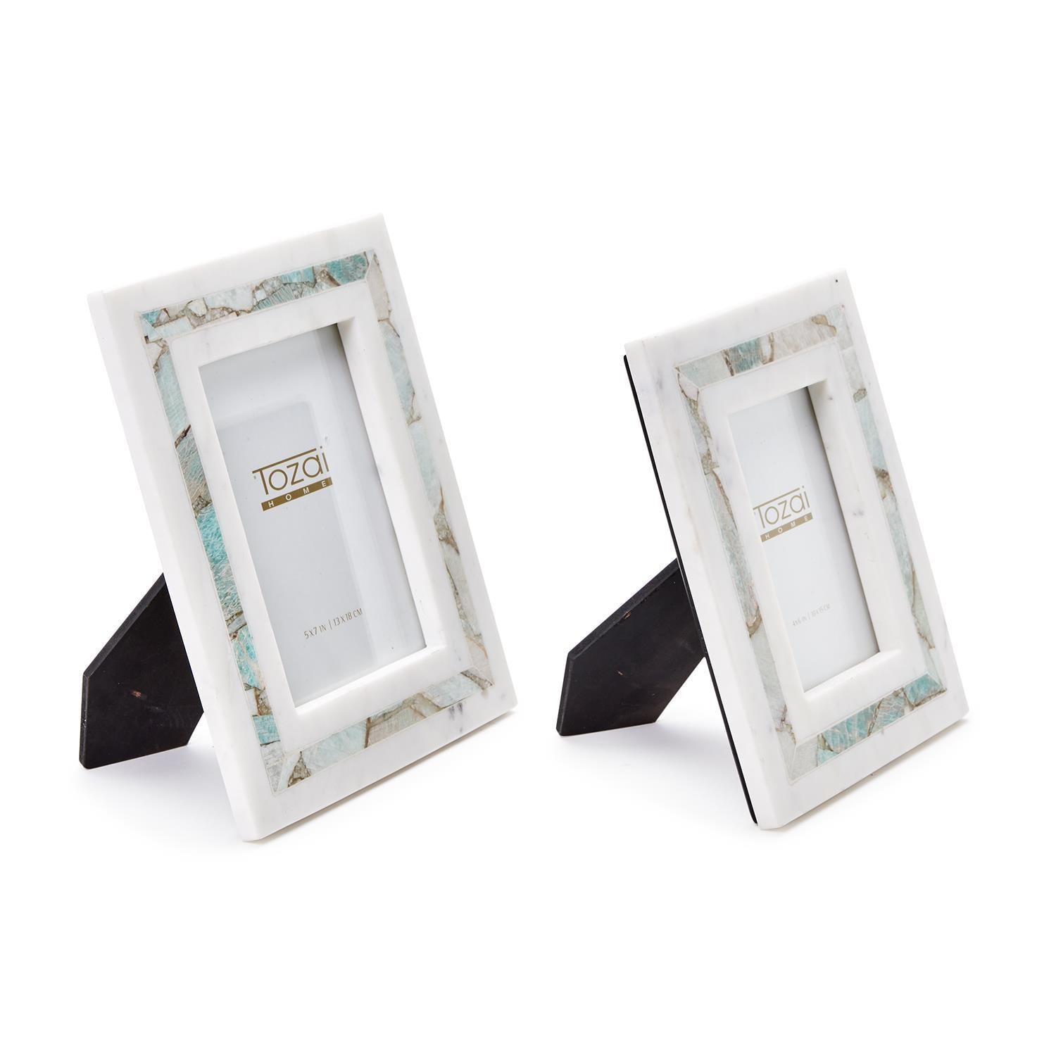 Amazonite Inlay Photo Frame Set of 2