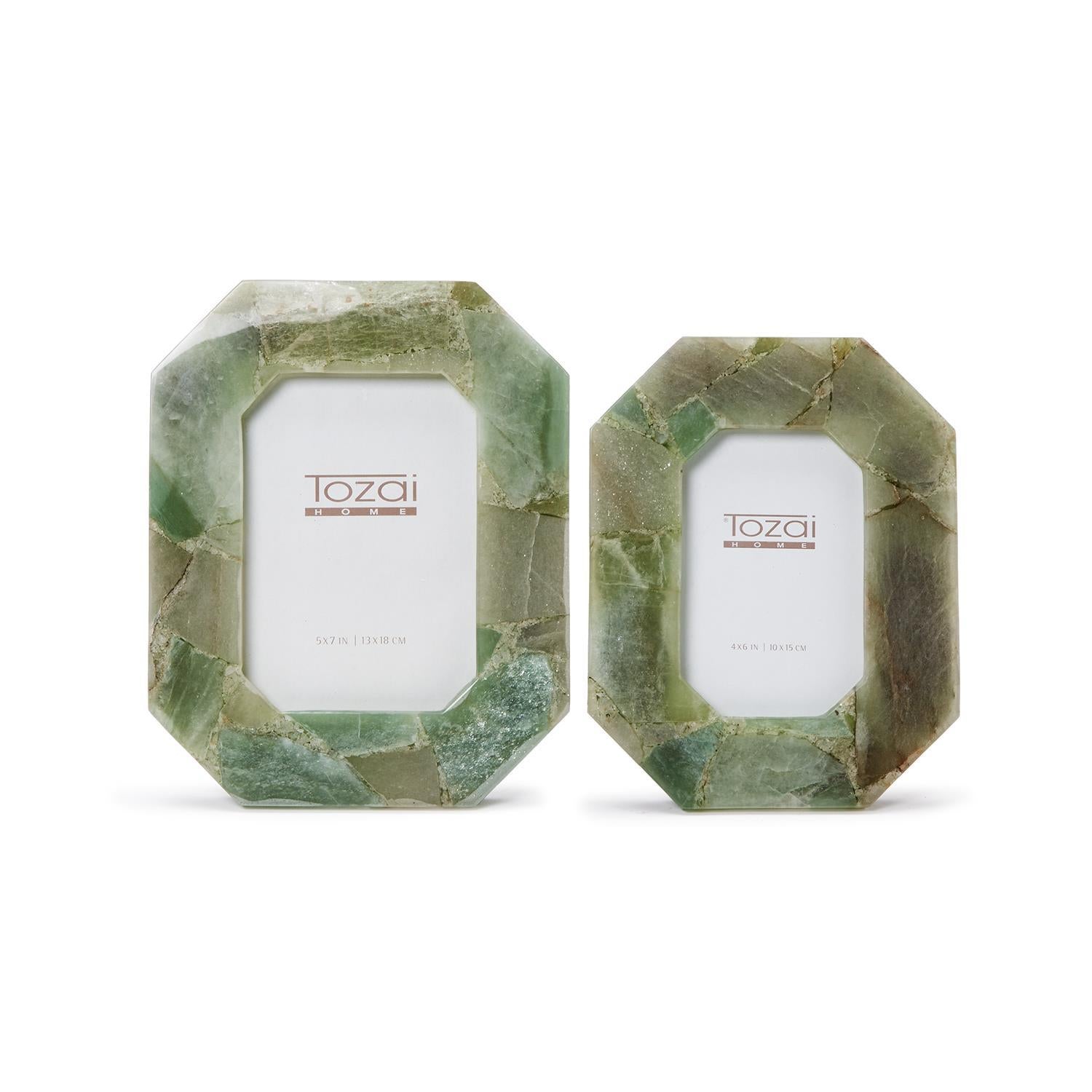 Green Quartz Photo Frame Set of 2