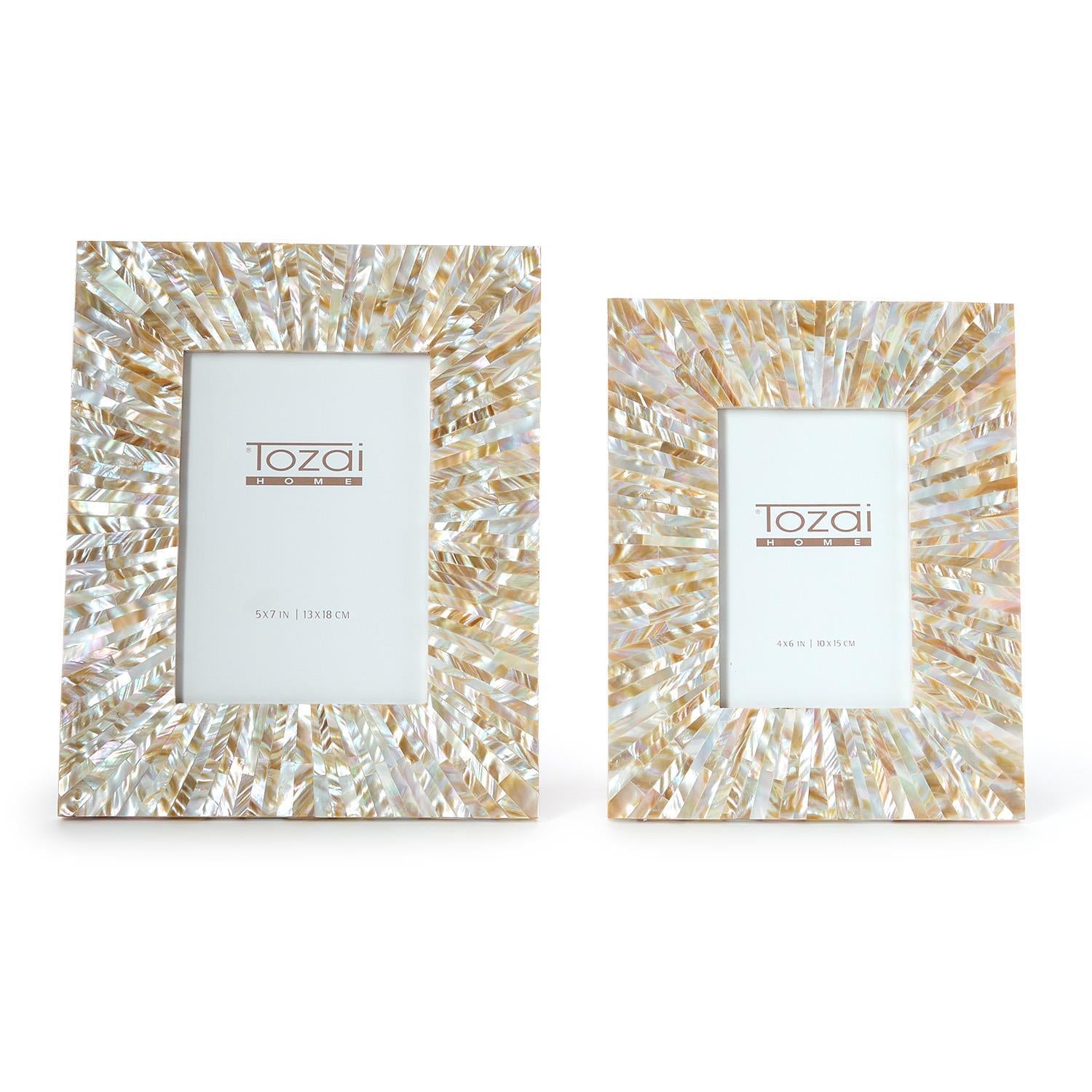 Natural Mother of Pearl Photo Frame Set of 2