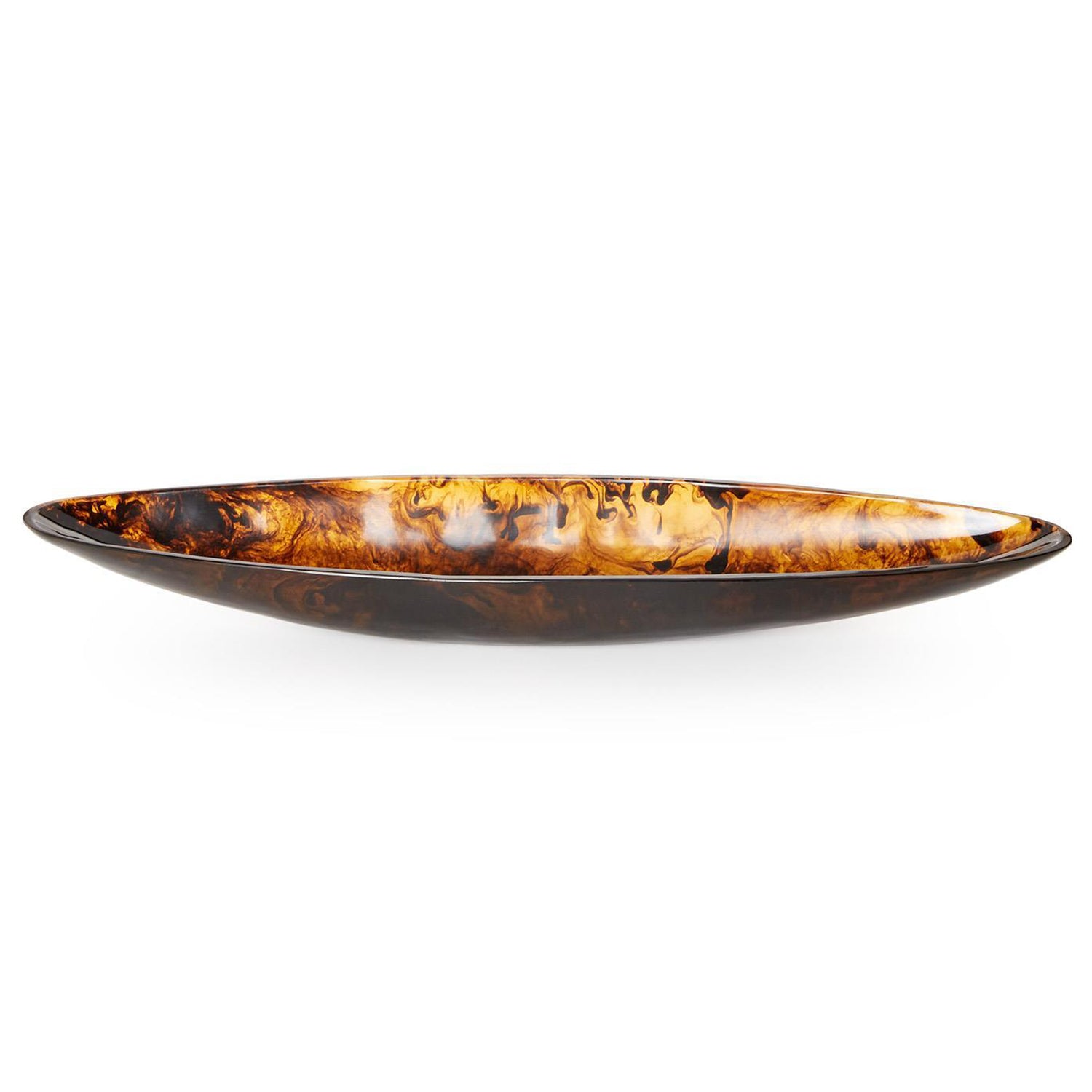 Archipelago Tortoise Brown Marbleized Ellipse Shaped Bowl