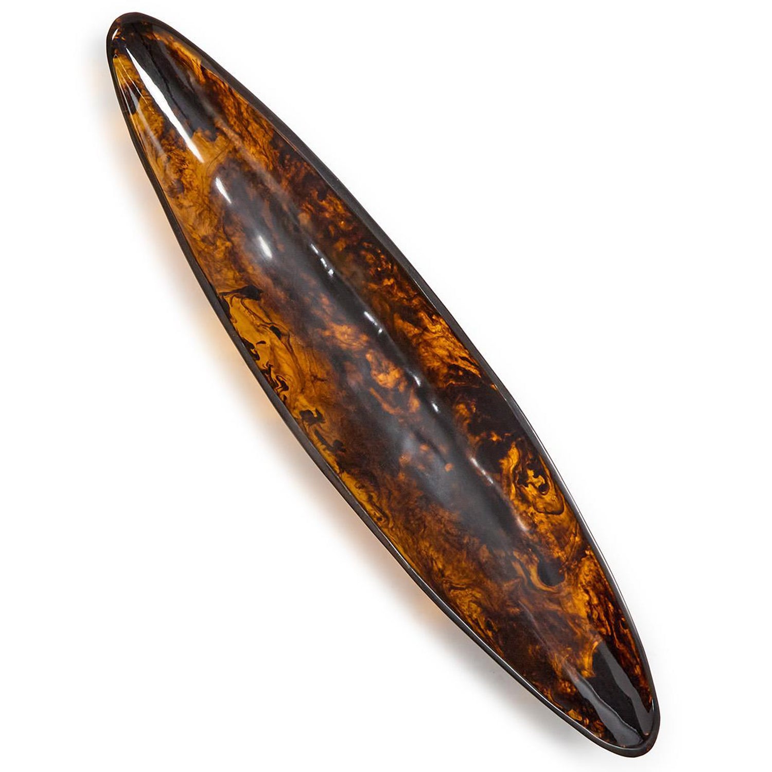 Archipelago Tortoise Brown Marbleized Ellipse Shaped Bowl