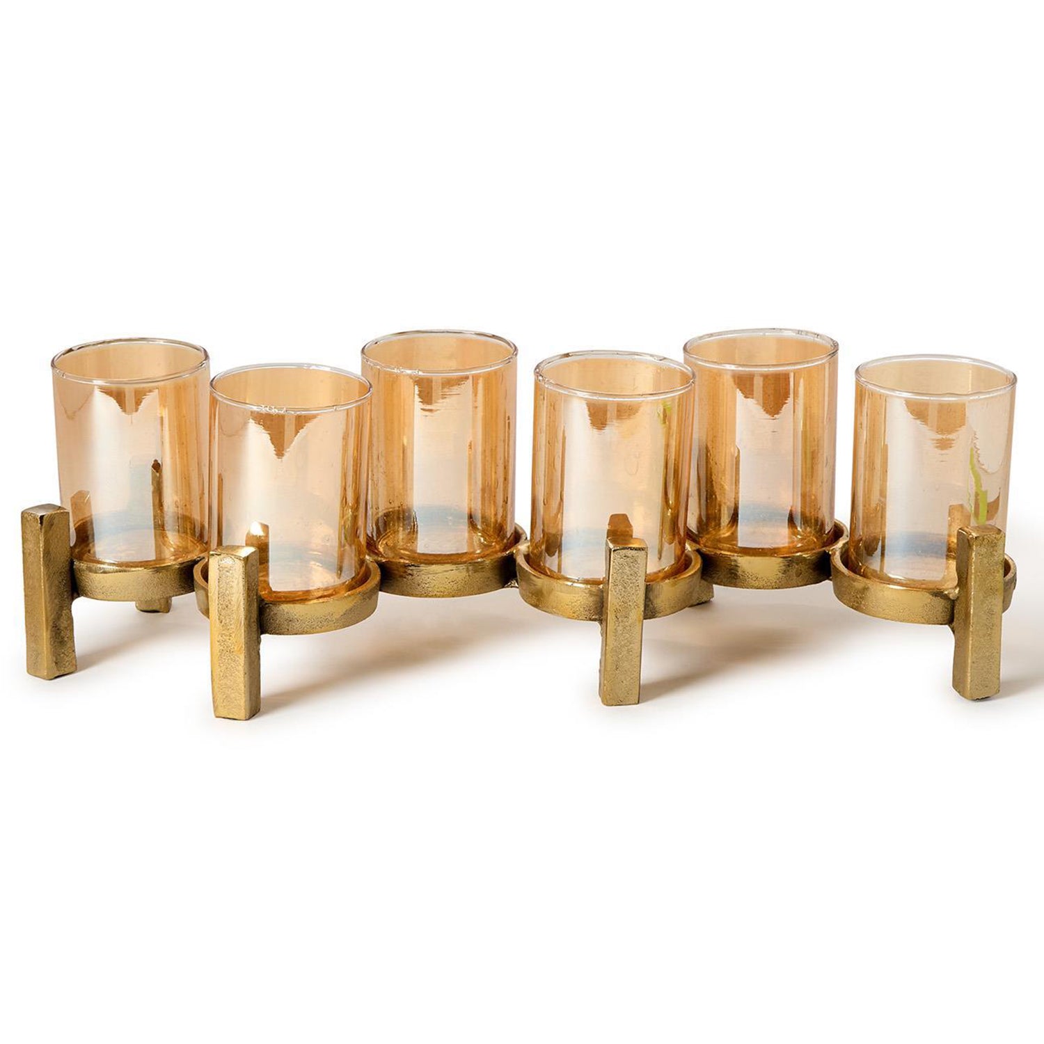 Luster Amber Candle Decorative Centerpiece for Flowers/Candles Set of 4