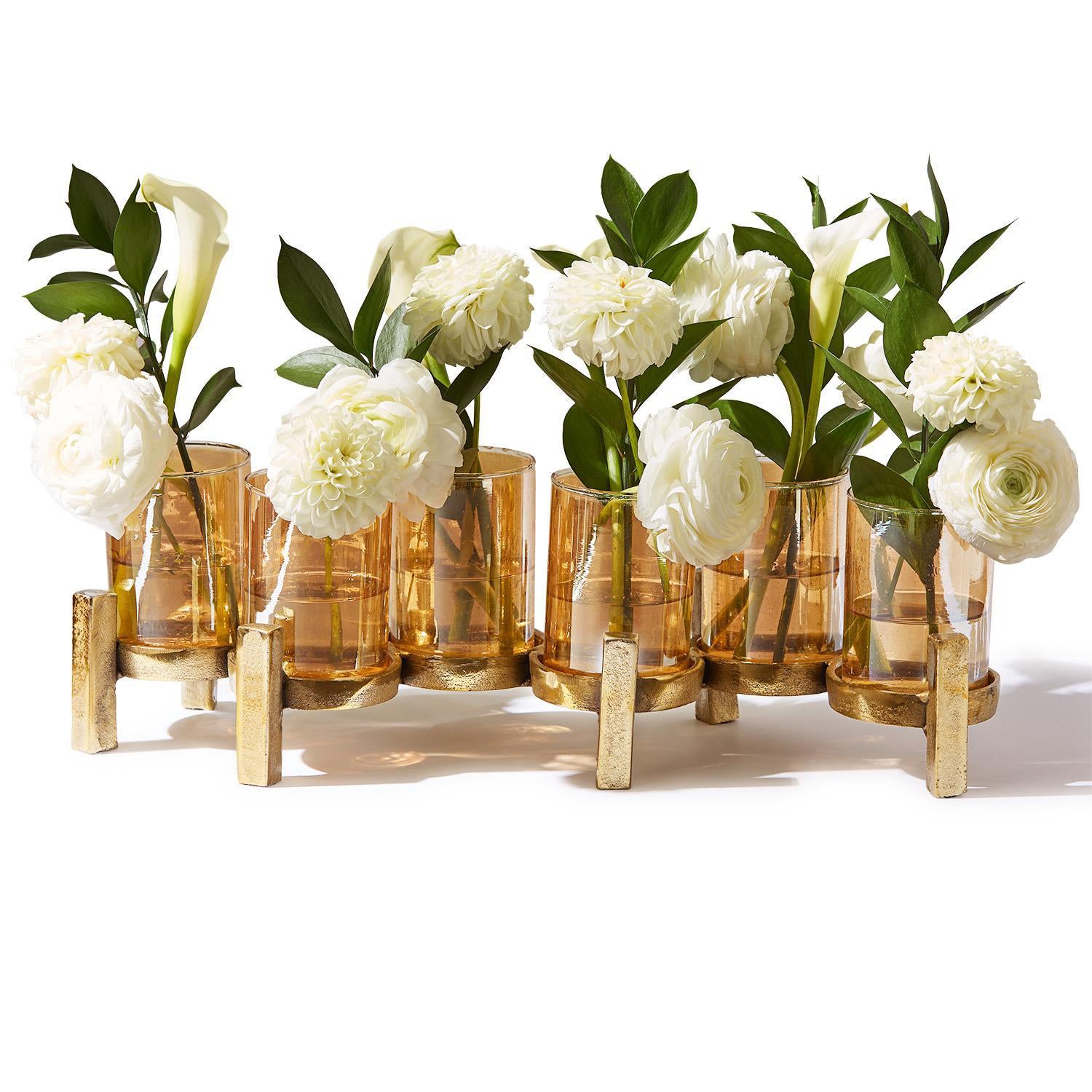 Luster Amber Candle Decorative Centerpiece for Flowers/Candles Set of 4
