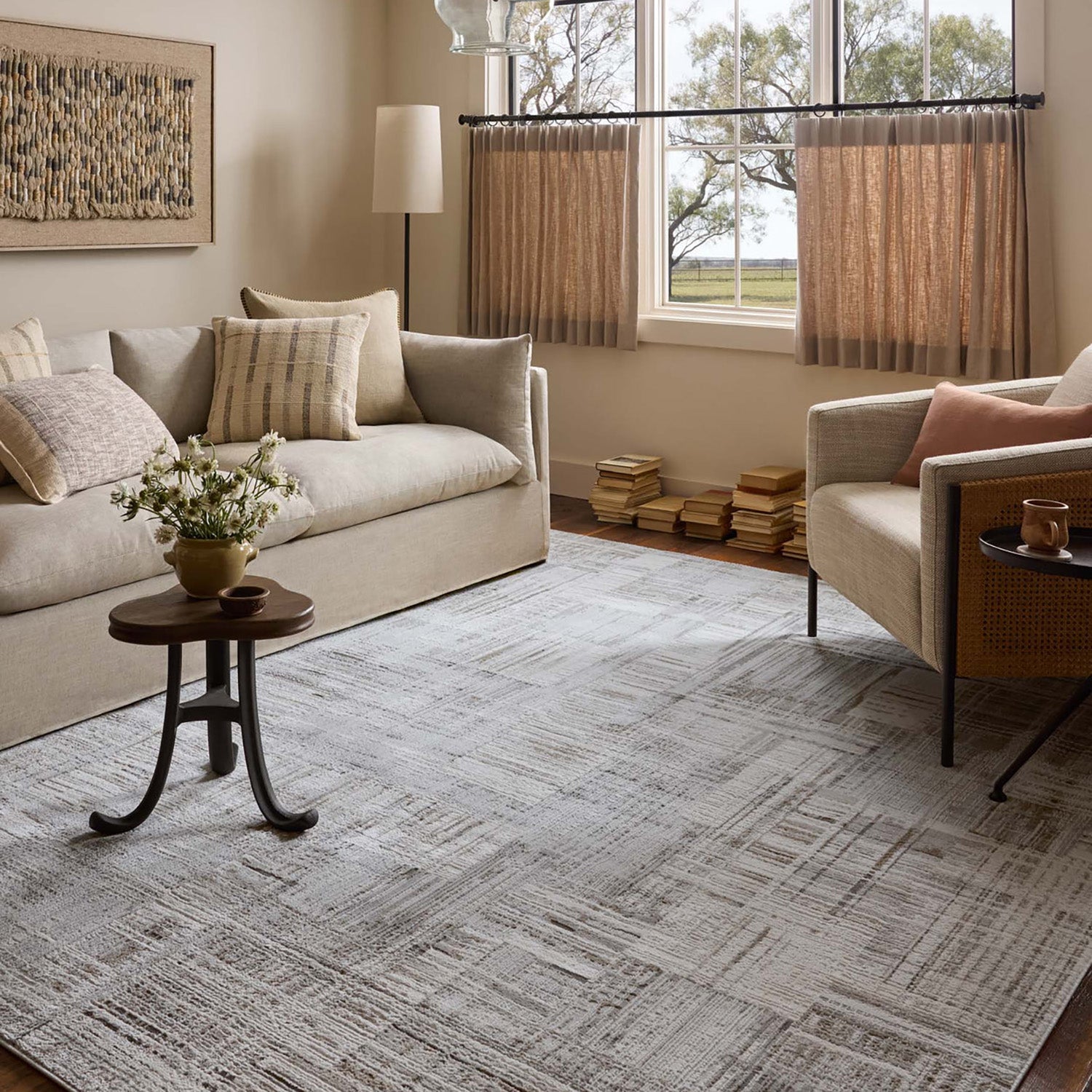 Loloi Hollis Pebble/Ivory Power Loomed Rug