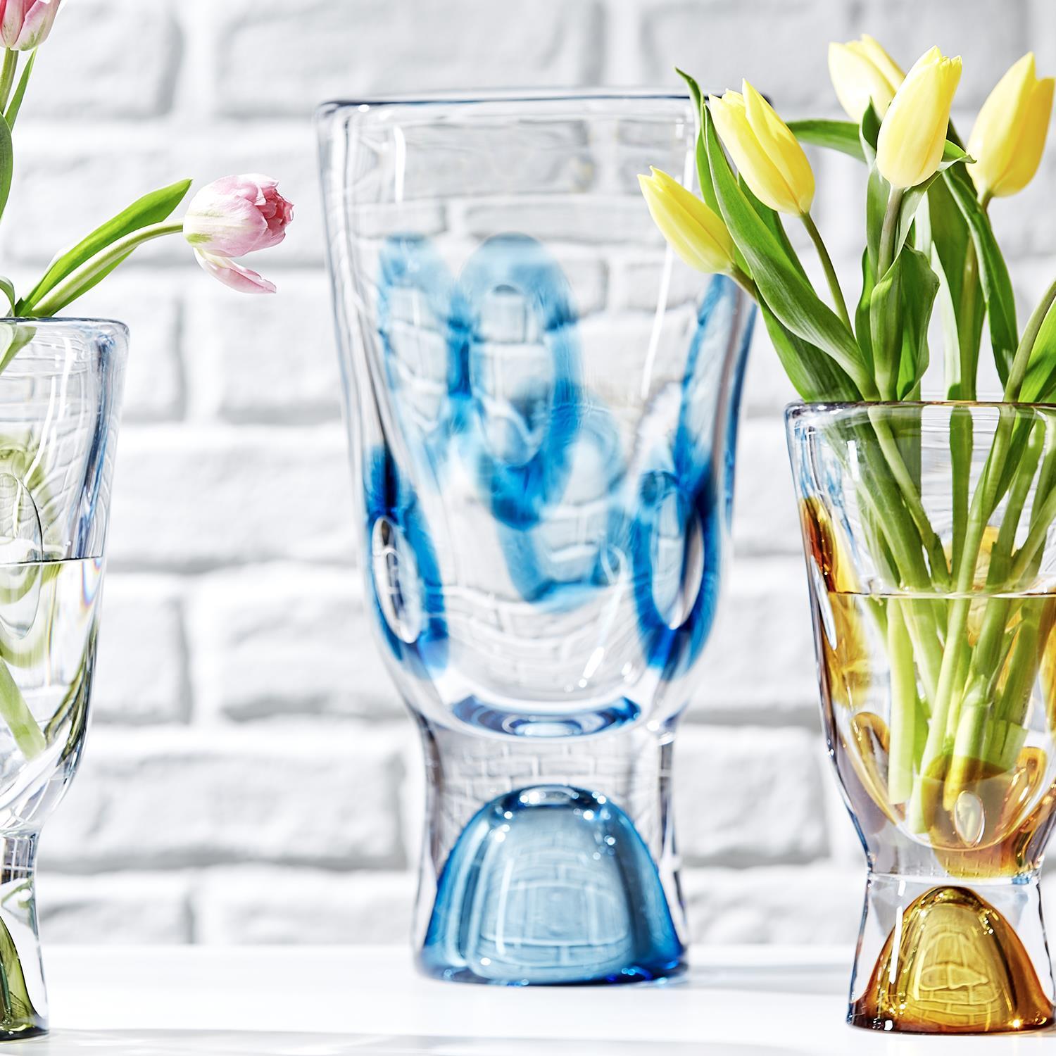 Blue Marine Visions Art Glass Vase