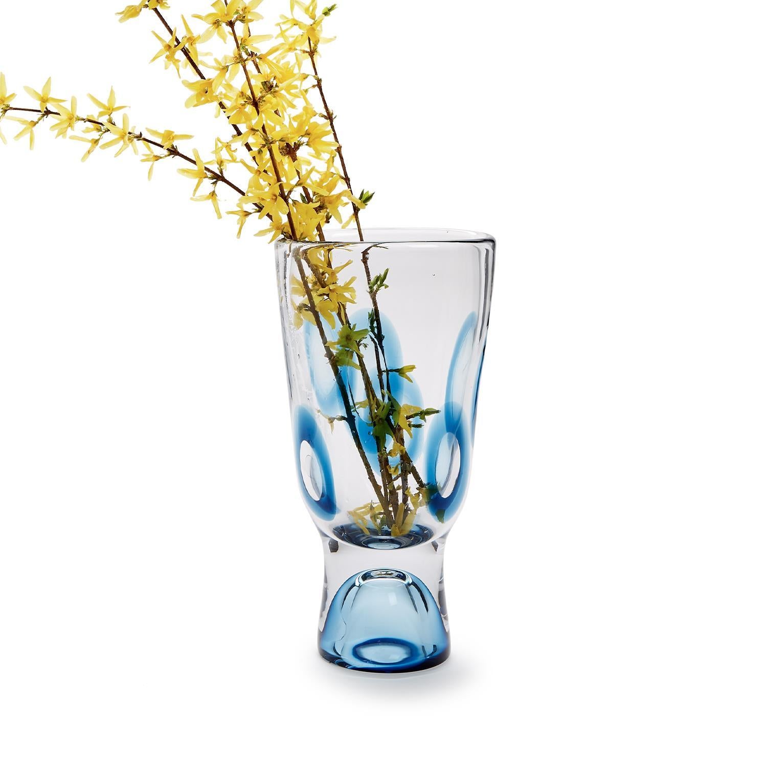 Blue Marine Visions Art Glass Vase