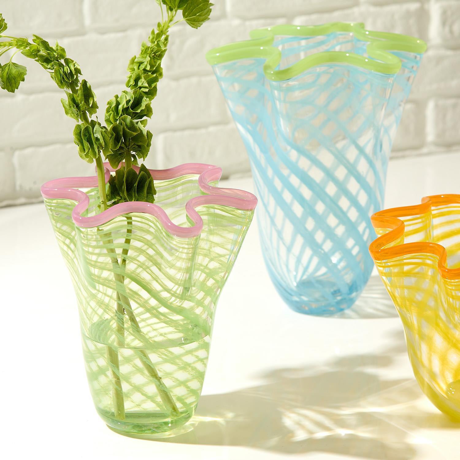 Rialto Swirl Flare Vase Set of 2