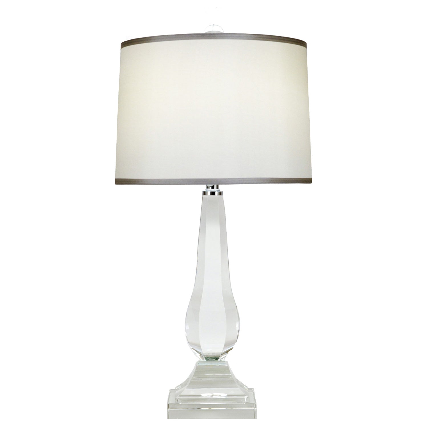 Tear Drop Crystal with Gray Shade Table Lamp